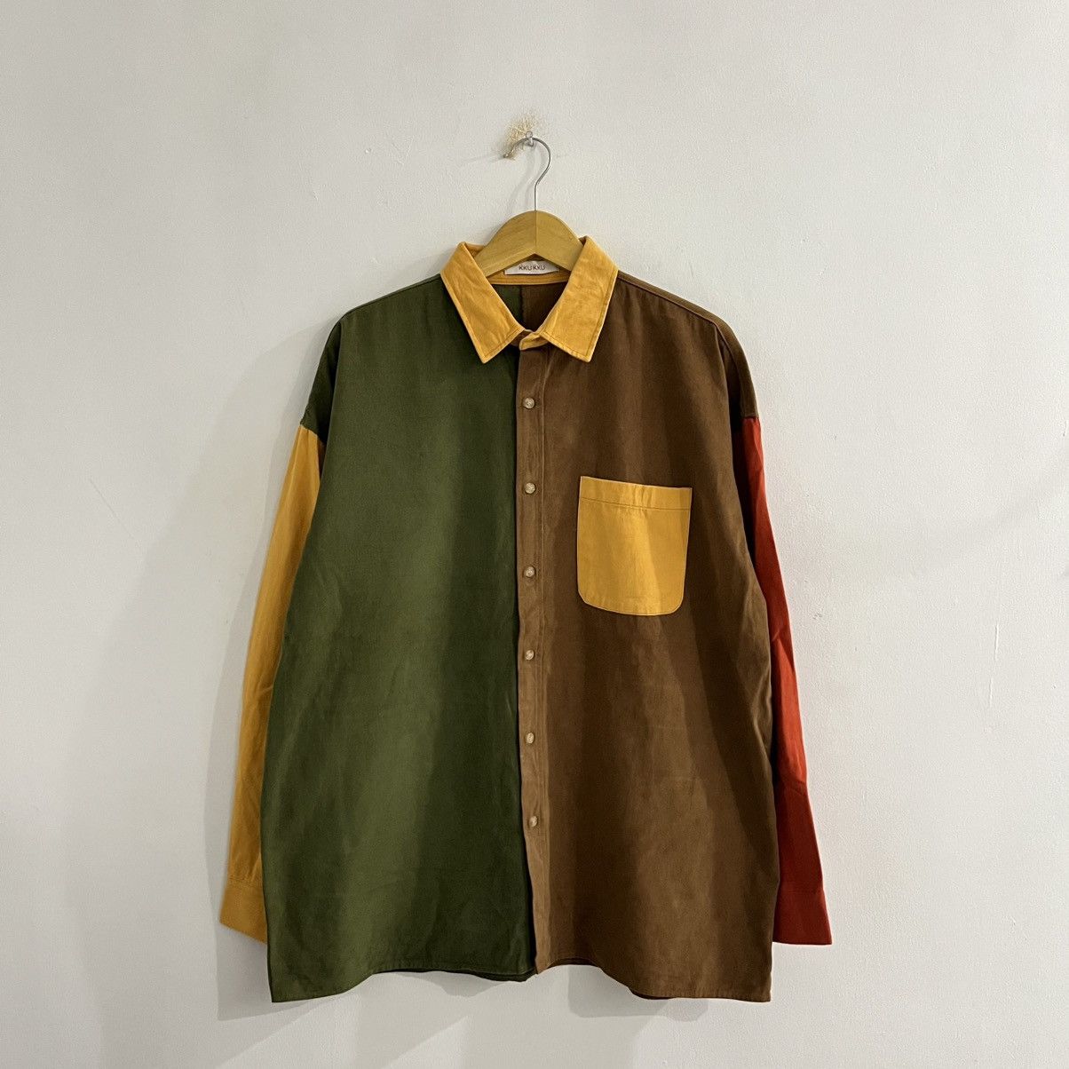 Japanese Brand Kku Kku Colourblock Button Up shirt Size US XL / EU 56 / 4 - 1 Thumbnail