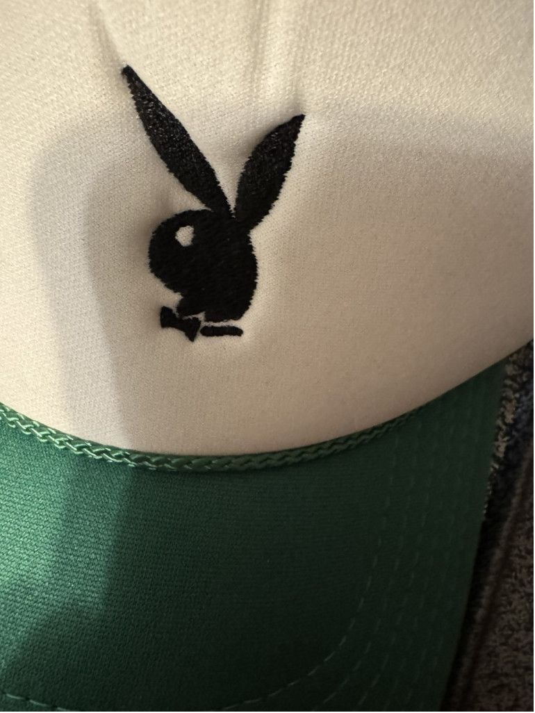 The Unbranded Brand Playboy Trucker snapback hat OSFA Green/White Size ONE SIZE - 3 Thumbnail