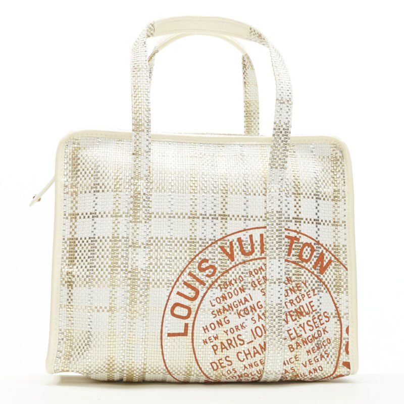 Louis Vuitton rare LOUIS VUITTON Street Shopper PM metallic gold silver woven leather tote bag Size ONE SIZE - 1 Thumbnail