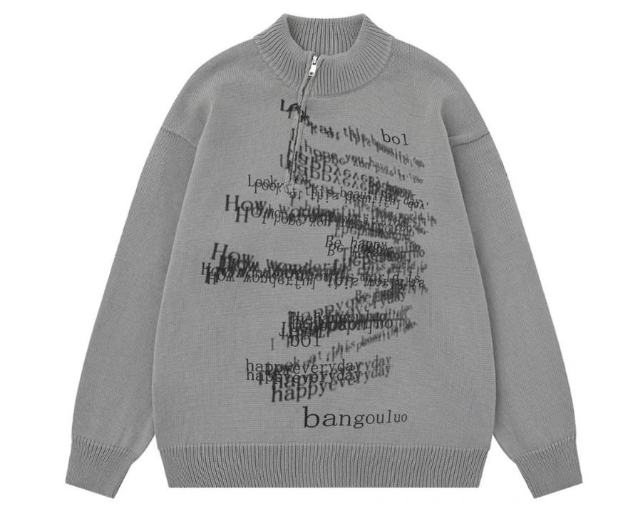 Letter Graphic Vintage Sweaters Unisex