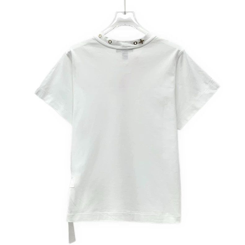 Louis Vuitton Louis Vuitton White cotton gold embellished crew neck shor Size M / US 6-8 / IT 42-44 - 2 Thumbnail