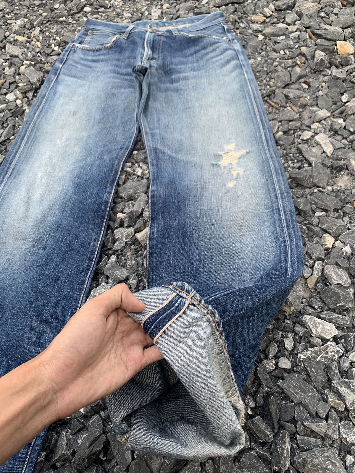Kapital VINTAGE EDWIN 505X SELVEDGE JAPANESE DISTRESSED DENIM Size US 31 - 5 Thumbnail