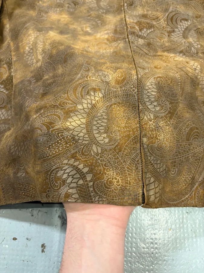 Roberto Cavalli 2000s Roberto Cavalli Brown Asian Dragon Leather Biker Jacket Size US L / EU 52-54 / 3 - 10 Thumbnail