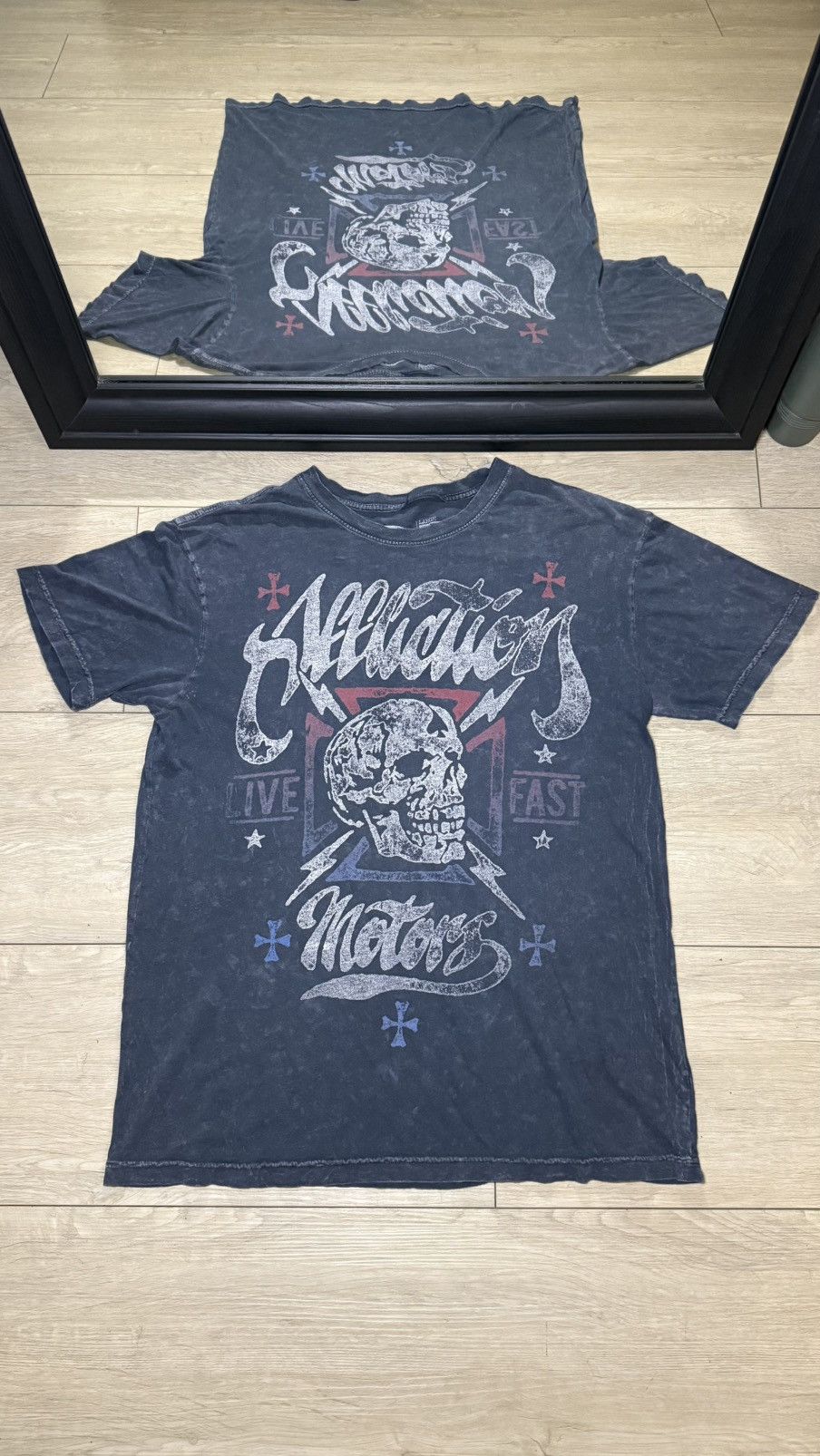 Affliction Vintage / Y2K Affliction Live Fast Motors Skull Shirt Size US L / EU 52-54 / 3 - 1 Thumbnail