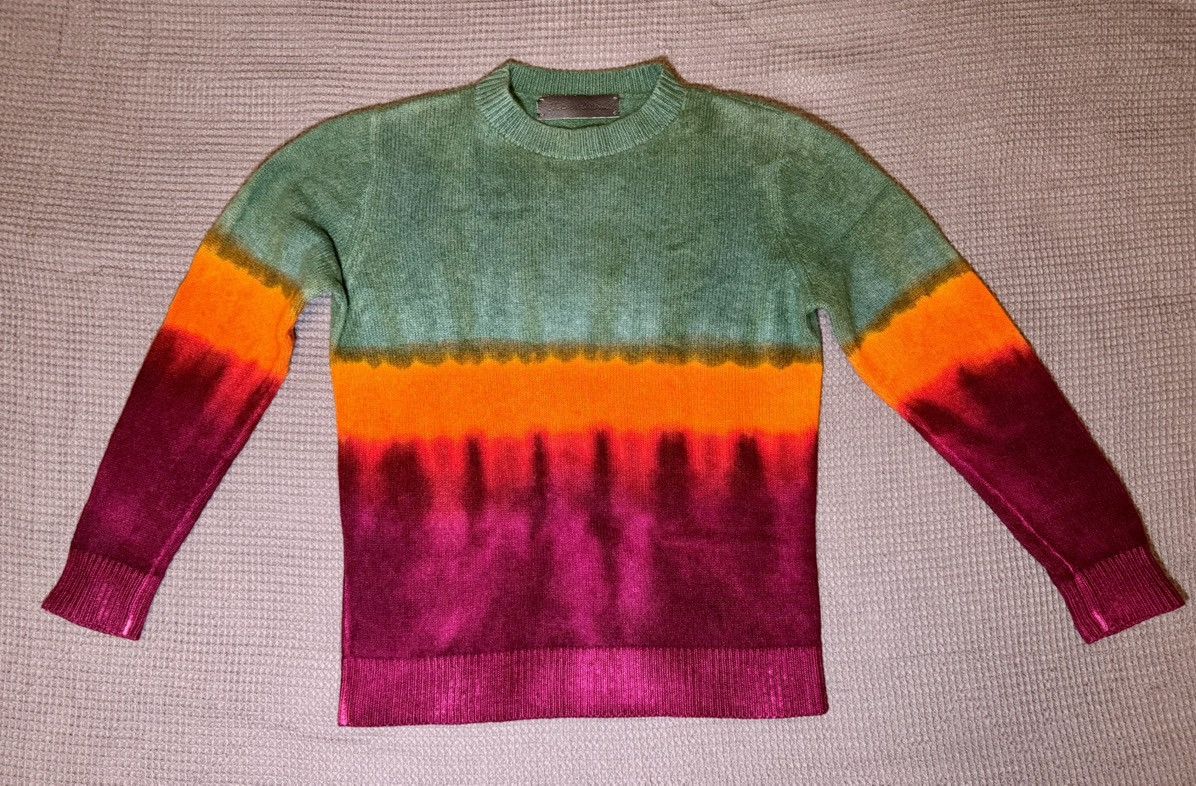 Green/Orange/Red Faded Cashmere Sweater