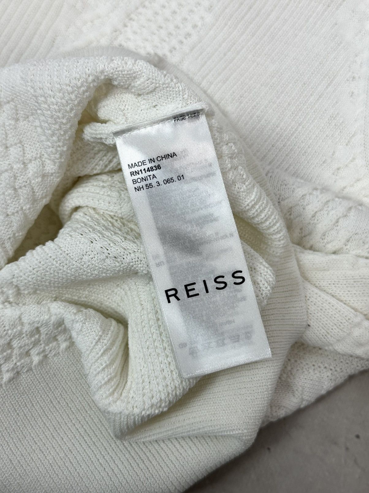 Reiss Reiss Bonita White Knit Viscose Long Sleeve Women’s Sweater Size S / US 4 / IT 40 - 10 Thumbnail