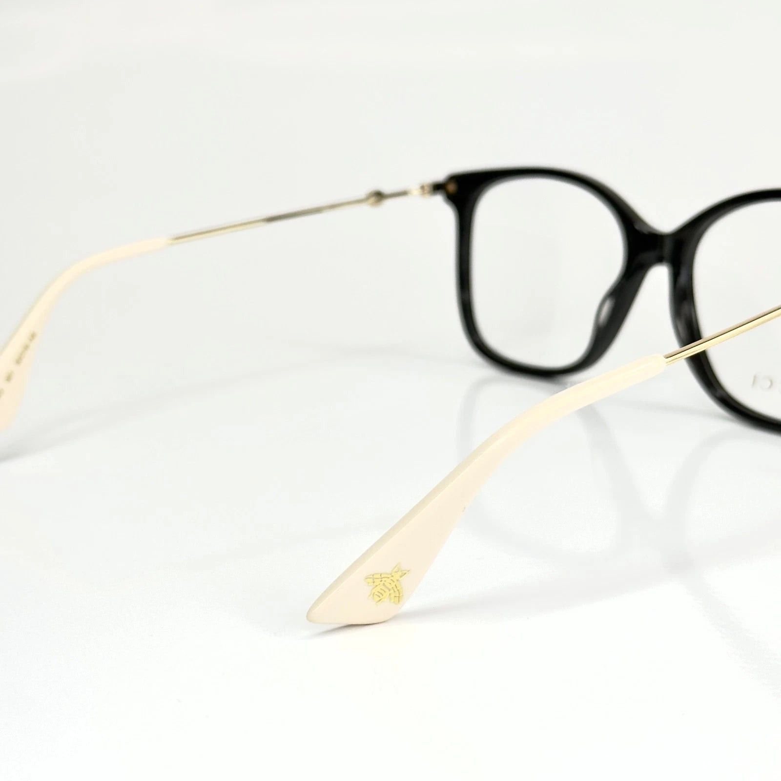 Gucci GUCCI GG0512O 0512 Black Gold Rectangular Eyeglasses 001 Size ONE SIZE - 4 Thumbnail