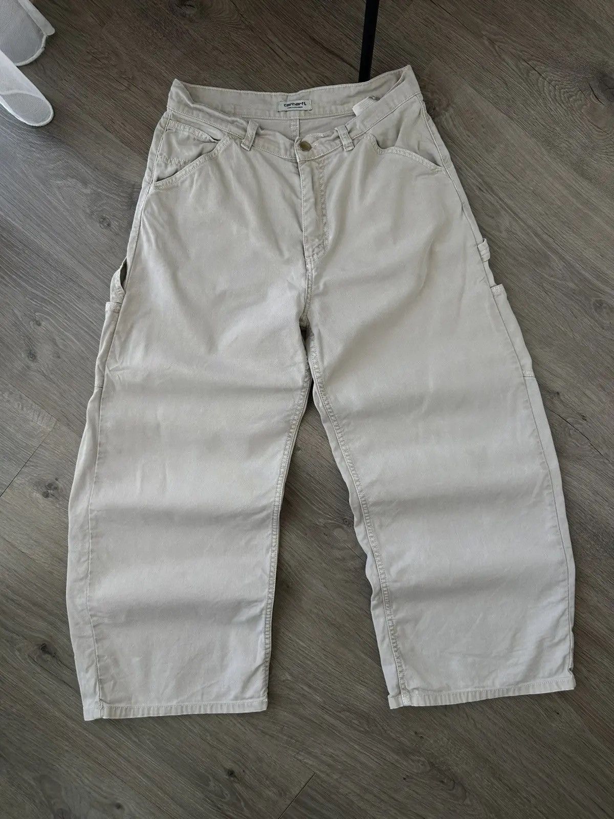 Carhartt Wip Vintage Carhartt Cropped Beige Wide Carpeted Women Pants Size US 27 - 5 Thumbnail