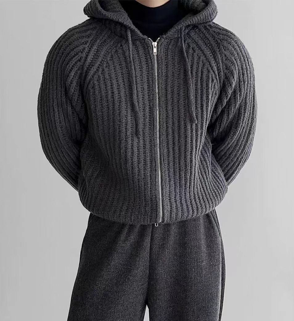 Japanese Brand Vintage Knit Thick Sweater Casual Hooded Jacket Coat Size US M / EU 48-50 / 2 - 3 Thumbnail