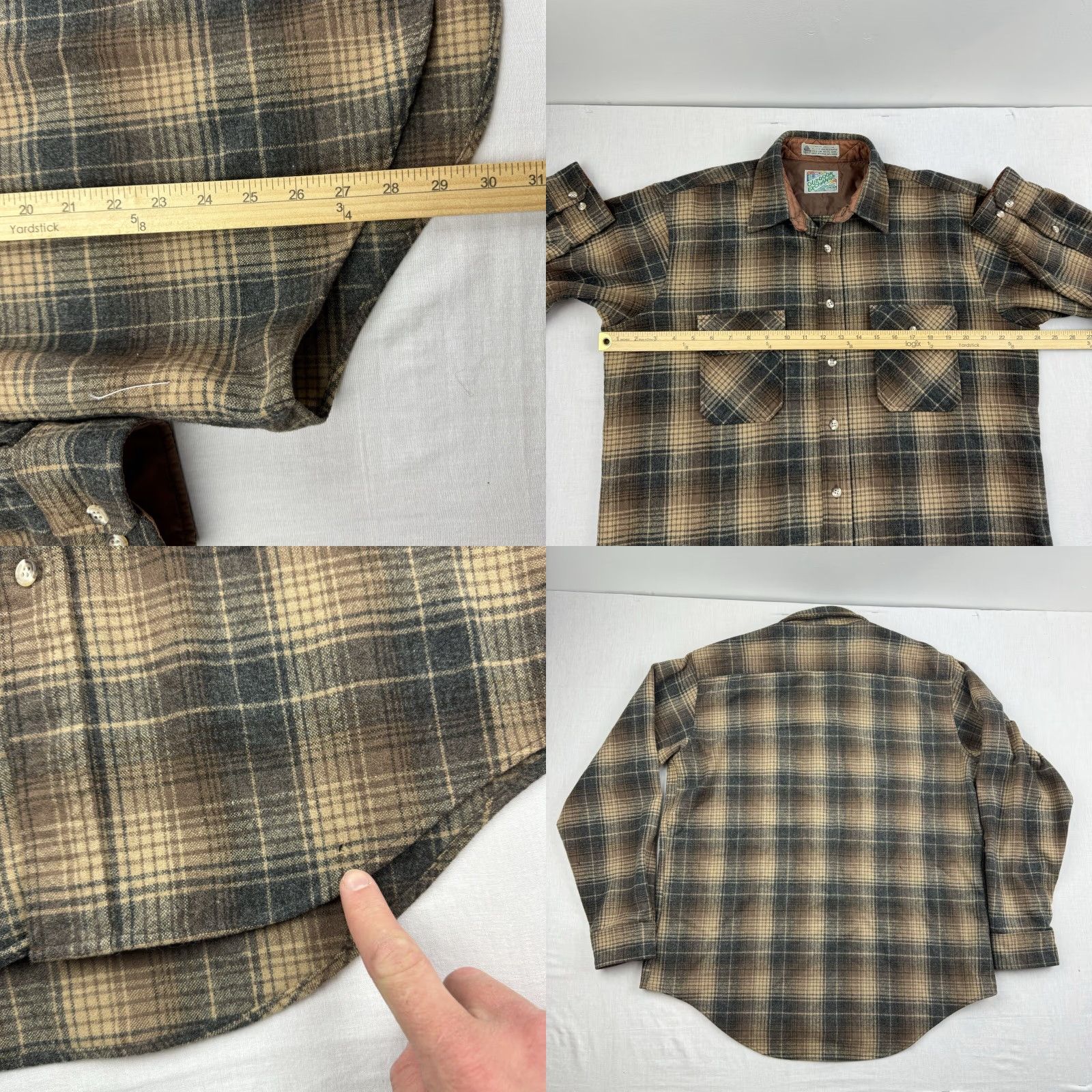 Vintage VINTAGE Outdoor Exchange Button Up Adult Large Brown Plaid Flannel Collar Nature Mens Size US L / EU 52-54 / 3 - 8 Thumbnail