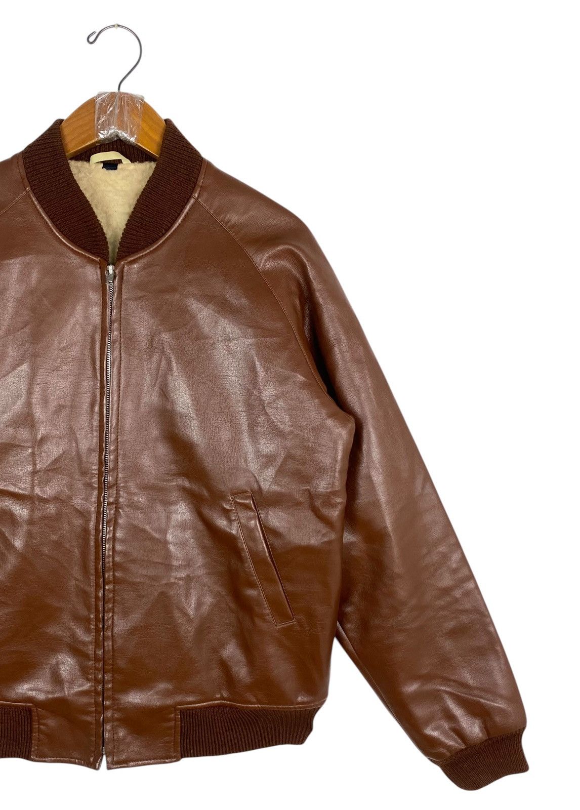 Japanese Brand Rare‼️ Vintage Japanese Brand Synthetic Leather Bomber Jacket Size US S / EU 44-46 / 1 - 3 Thumbnail
