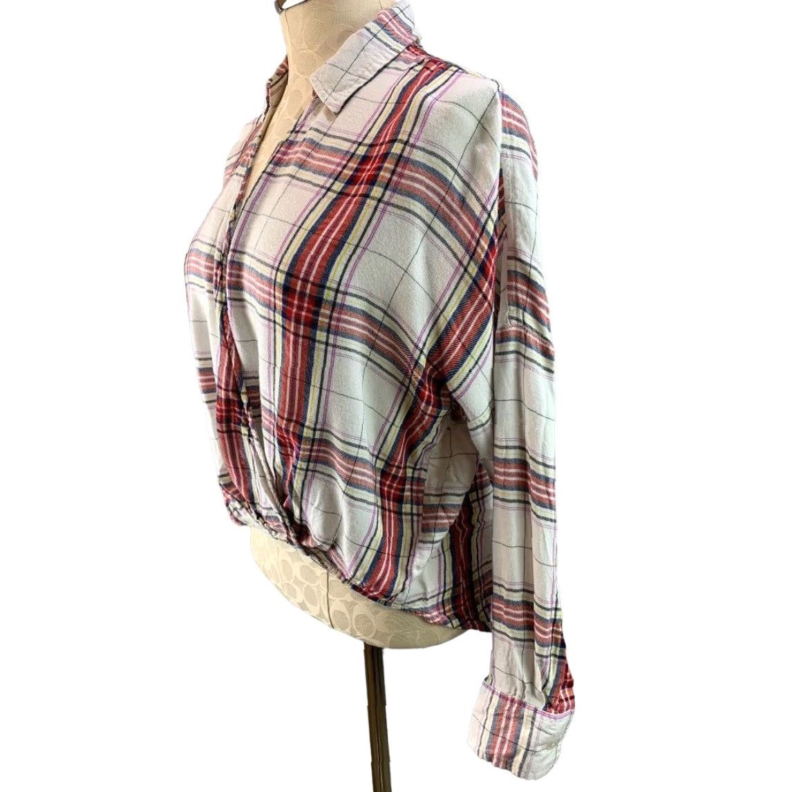 Lou & Grey **Women's Small Gray Soft Flannel Faux Wrap Pullover Blouse** User: **Small Women's Gray Soft Flannel Faux Wrap Pullover Blouse** Size S / US 4 / IT 40 - 5 Thumbnail