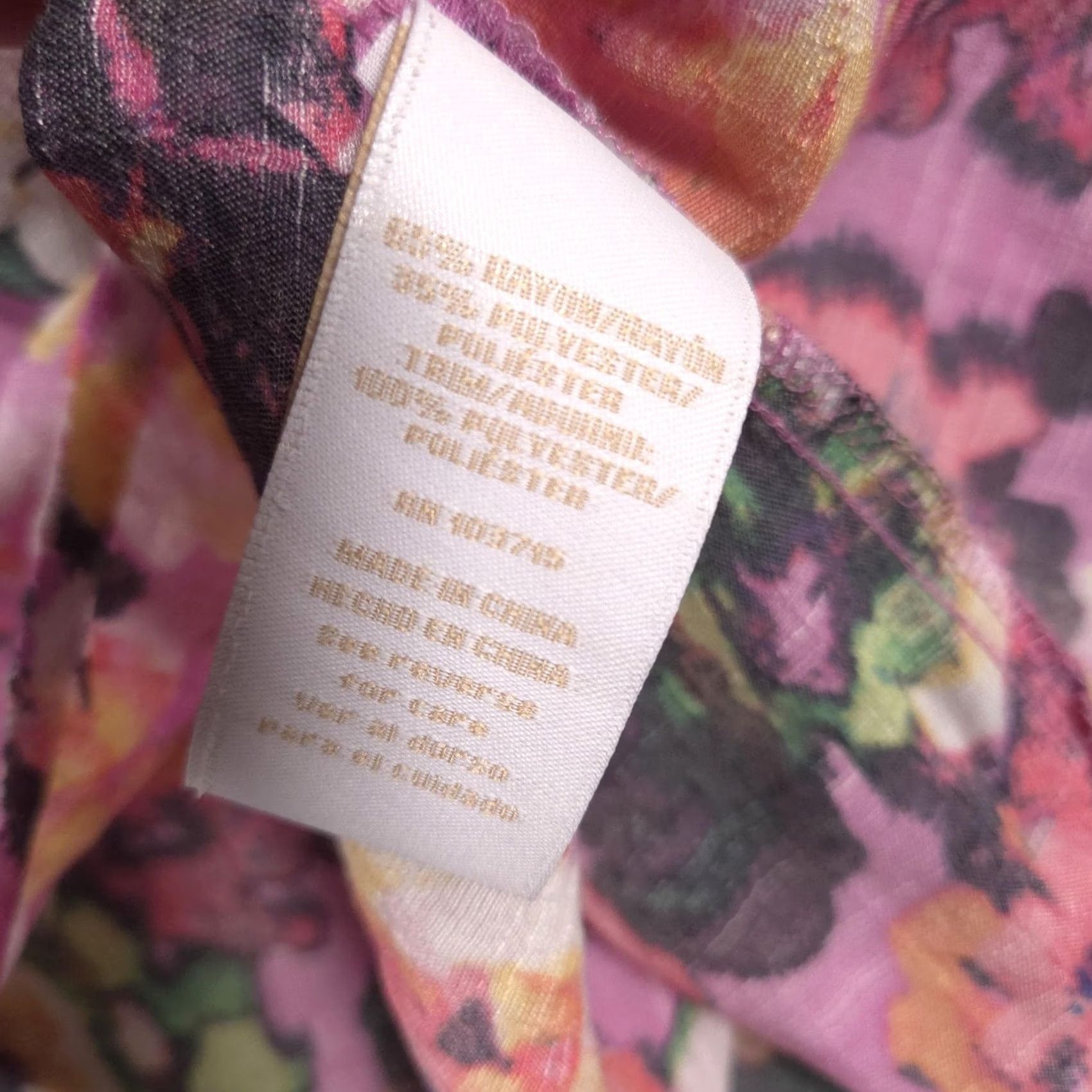 Hope Hope & Harlow Blouse Womens S Floral Crochet 3/4 Sleeve Tunic Top Sheer Pink Multicolor Floral Size S / US 4 / IT 40 - 7 Thumbnail