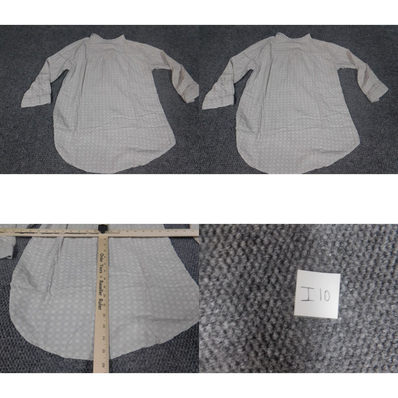 Vintage B Vestry Blouse Shirt Ladies L Gray Floral Crew Neck Long Sleeve Cotton Casual Tunic Classic Stretch Womens Regular Size L / US 10 / IT 46 - 8 Thumbnail