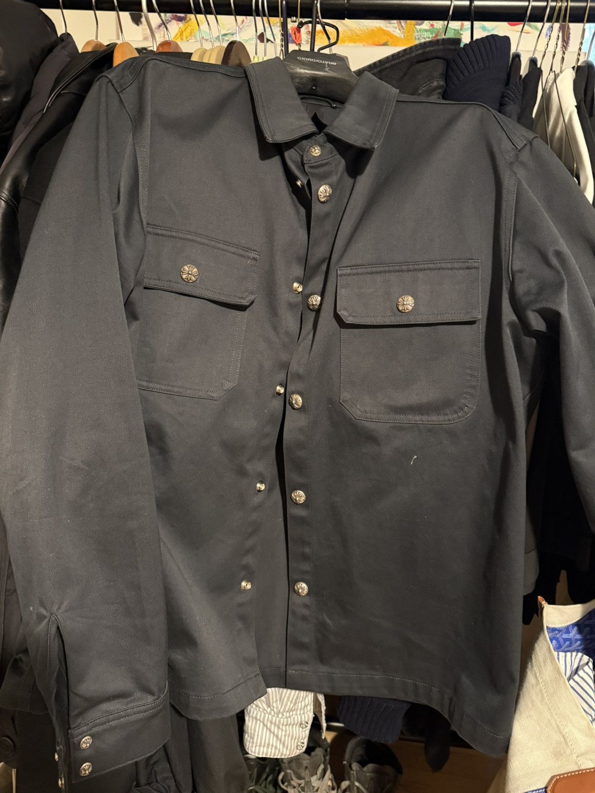 Chrome Hearts Crome hearts work shirts silver XL rare Size US XL / EU 56 / 4 - 2 Thumbnail