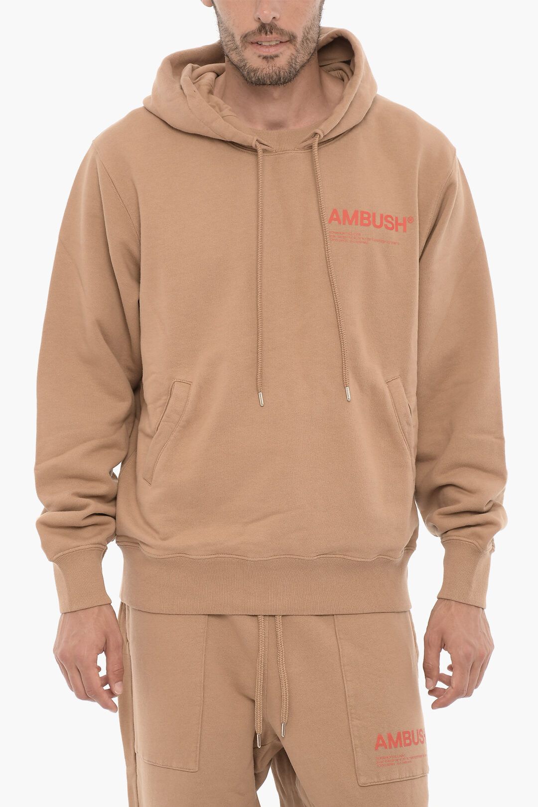 Ambush Design og1mm0925 Fleeced Cotton Hoodie in Brown Size US XXS / EU 40 - 1 Thumbnail