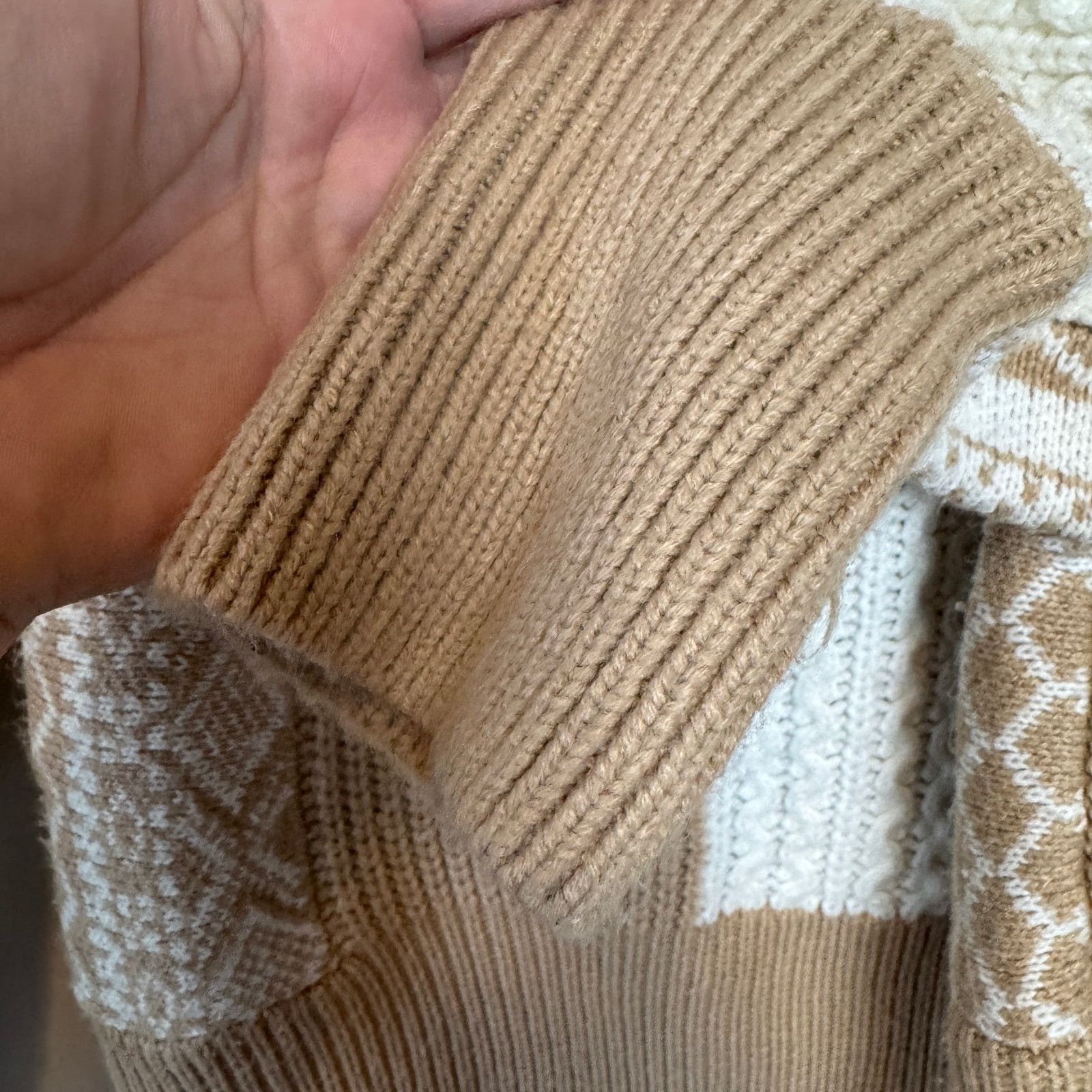 BB Dakota × Other BB Dakota Steve Madden Cable Knit Sweater Tan Cream Sz S Size S / US 4 / IT 40 - 5 Thumbnail