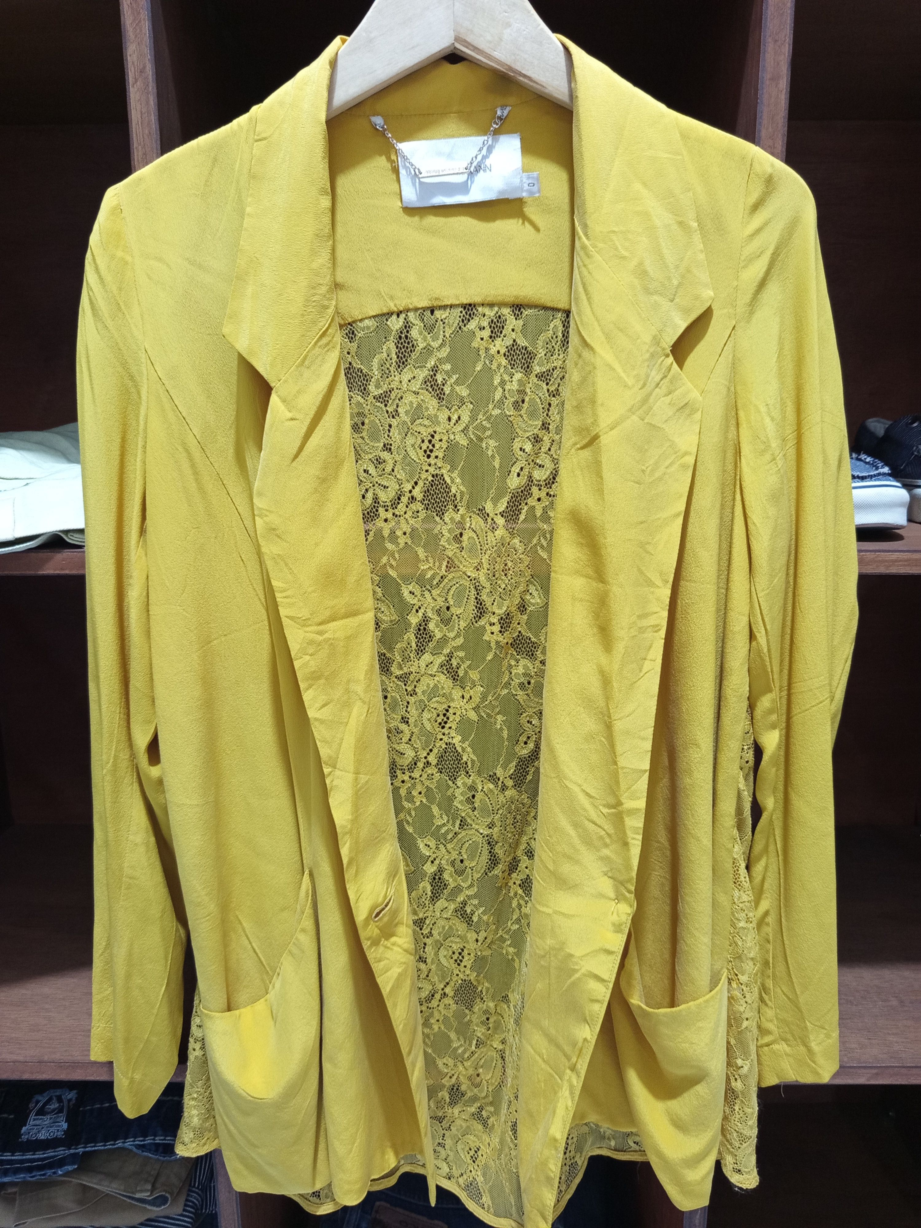 Zimmermann Zimmermann Yellow Silk Lace Panel Blouse Size XS / US 0-2 / IT 36-38 - 4 Thumbnail