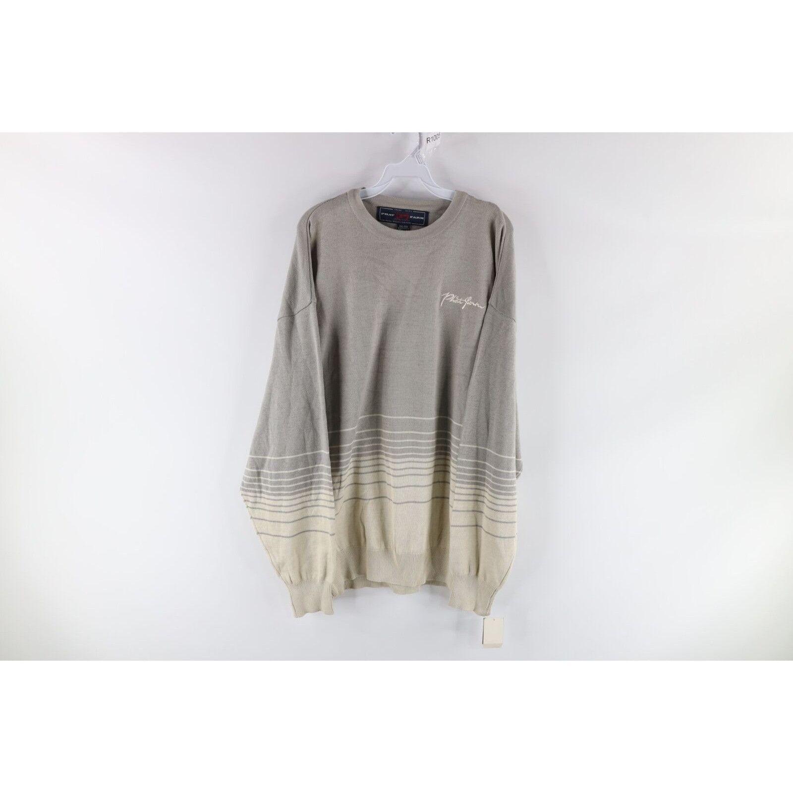 Phat Farm × Vintage NOS Vintage 90s Phat Farm Striped Script Knit Sweater Size US XXL / EU 58 / 5 - 1 Thumbnail