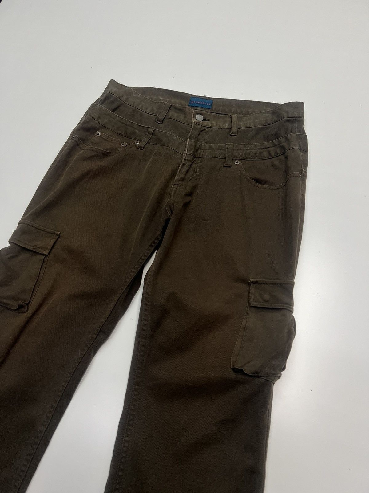 Japanese Brand G Rage Blue Double Waist Cargo Pants Size 34" Size US 34 / EU 50 - 3 Thumbnail