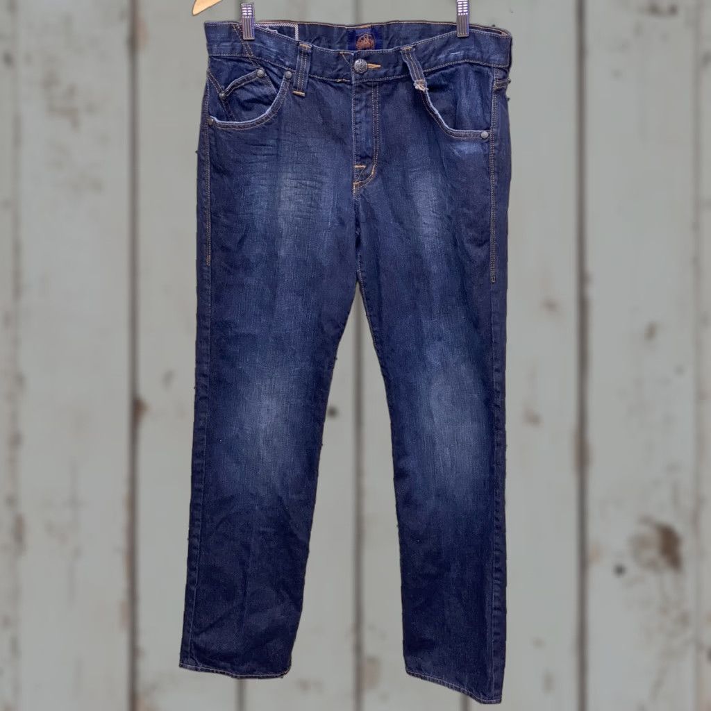 Vintage Rock & Republic Men Jeans Rigid Dark Wash 34 x 32 Blue Denim Cotton Inseam 32 Rise Mid Regular Size 34 Mens Size US 34 / EU 50 - 1 Thumbnail