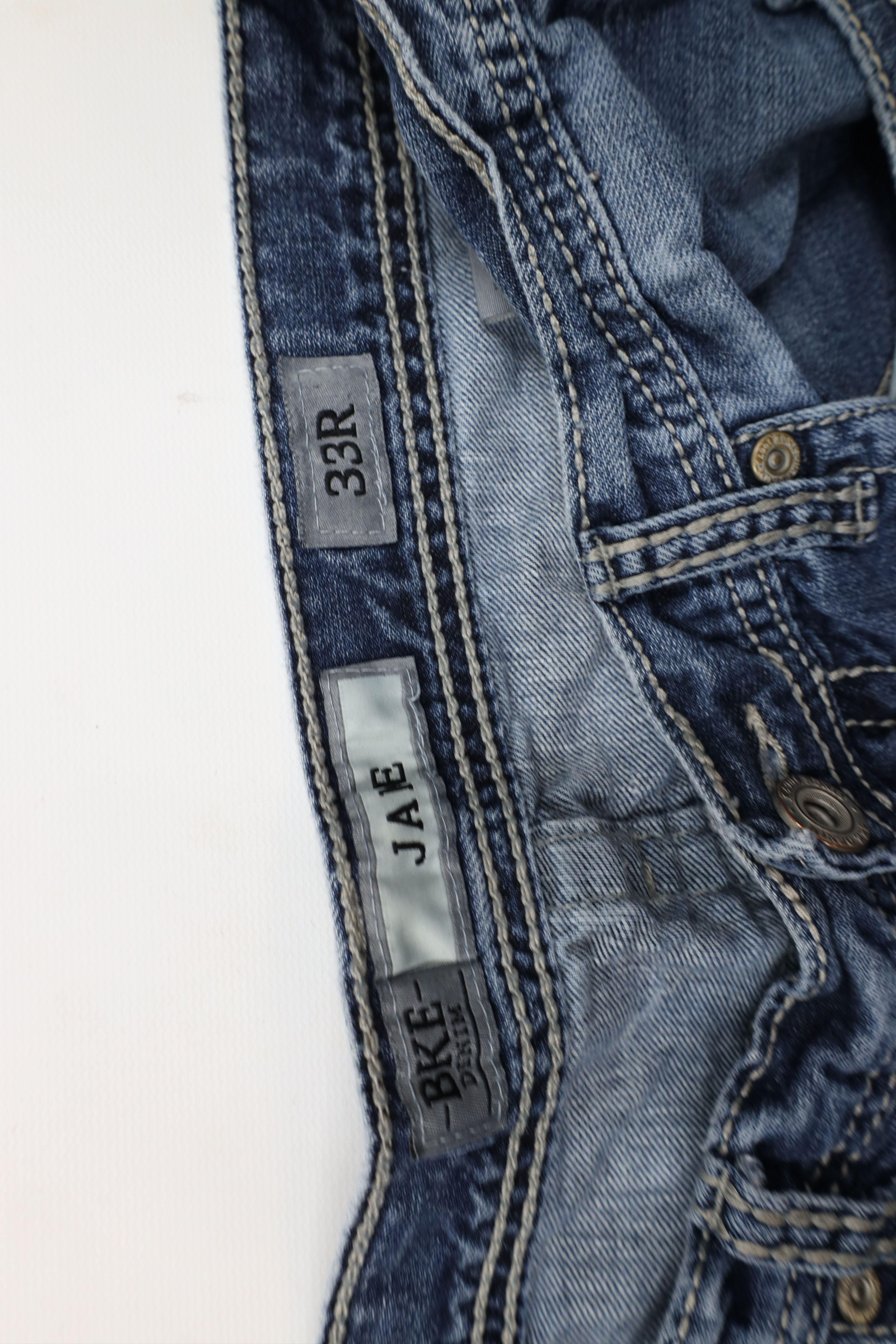 Vintage Buckle BKE Thick Stitch Stretch Jake Bootleg Denim Jeans Size US 33 - 9 Thumbnail