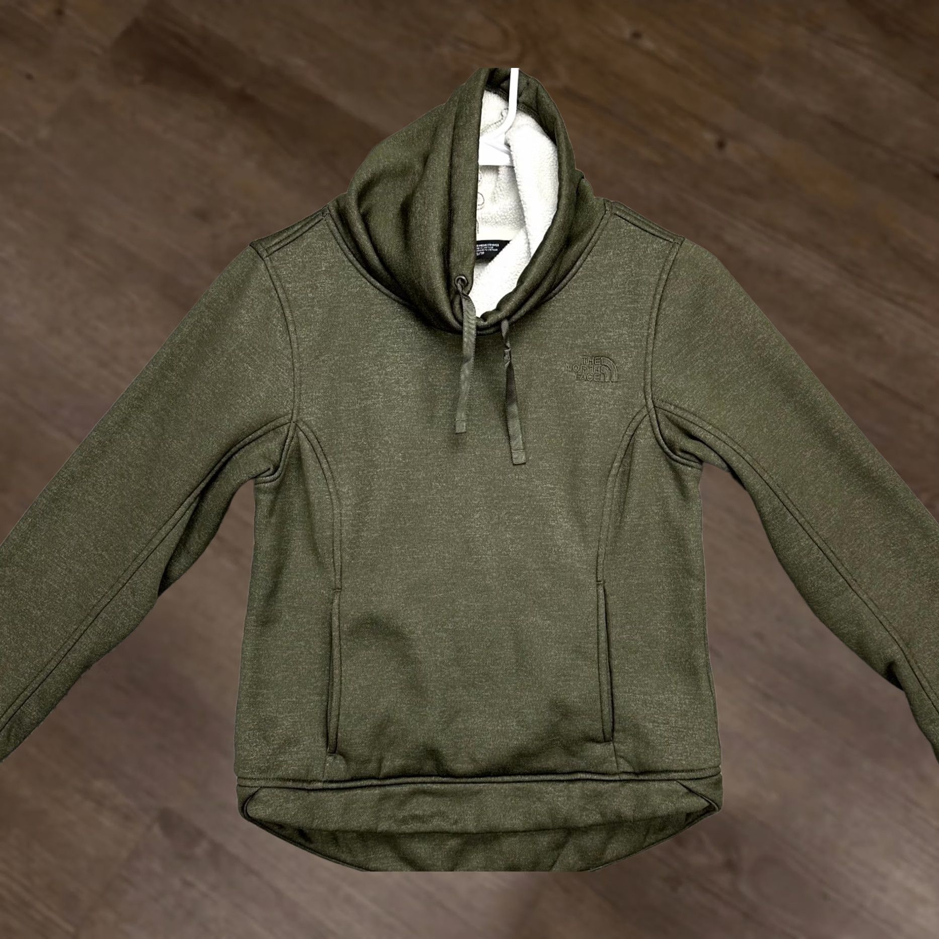 The North Face The North Face Cowl Neck Sweatshirt Womens XS Olive Fleece Lined Logo Pullover Long Sleeve Casual Outdoor Comfort Size XS / US 0-2 / IT 36-38 - 1 Thumbnail