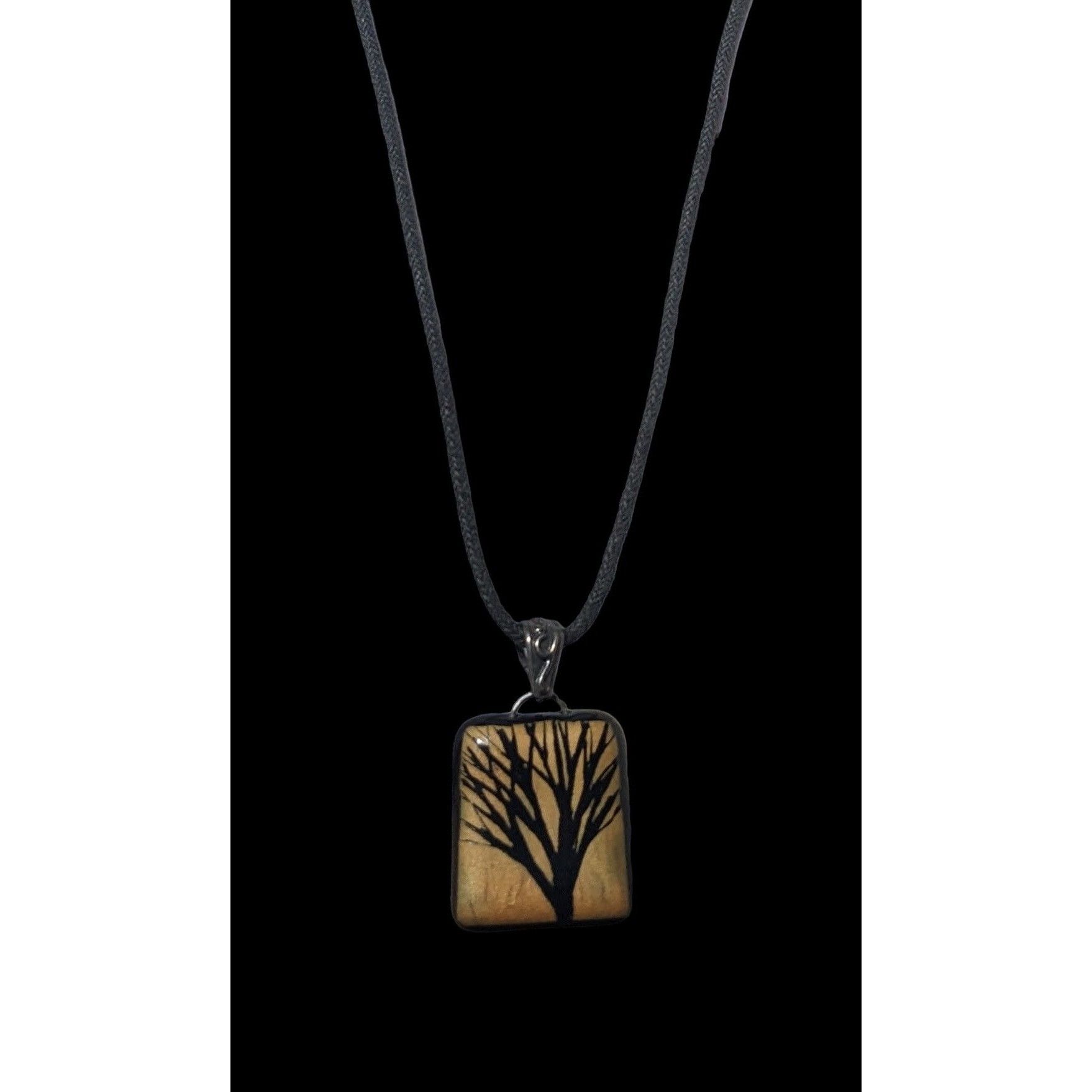 Other Nature Inspired Painted Tree Glass Pendant Necklace Size ONE SIZE - 2 Thumbnail