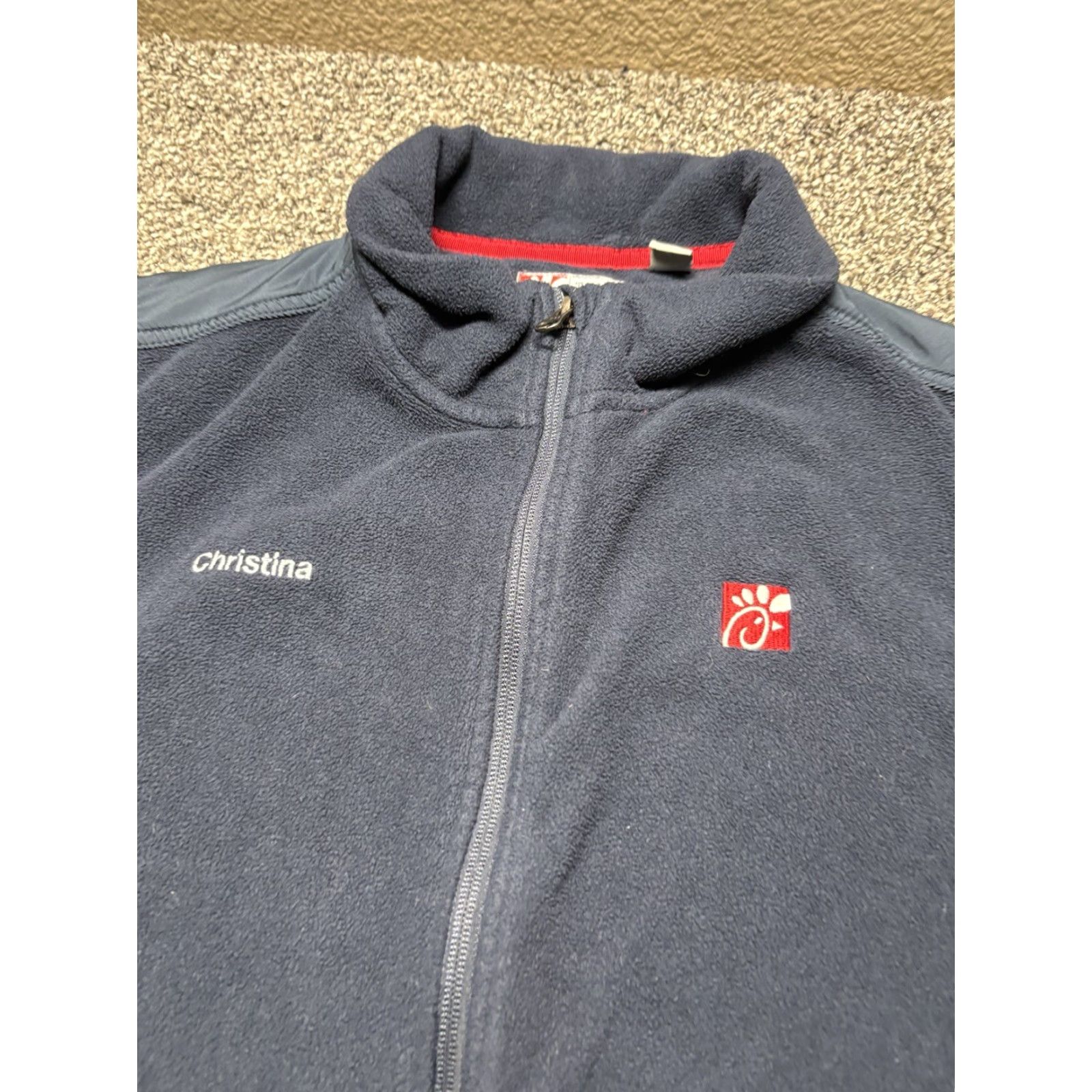 Vintage Chick-Fil-A Jacket Adult XL Navy Fleece Full-Zip Oobe Team Style Employee Size US XL / EU 56 / 4 - 3 Thumbnail