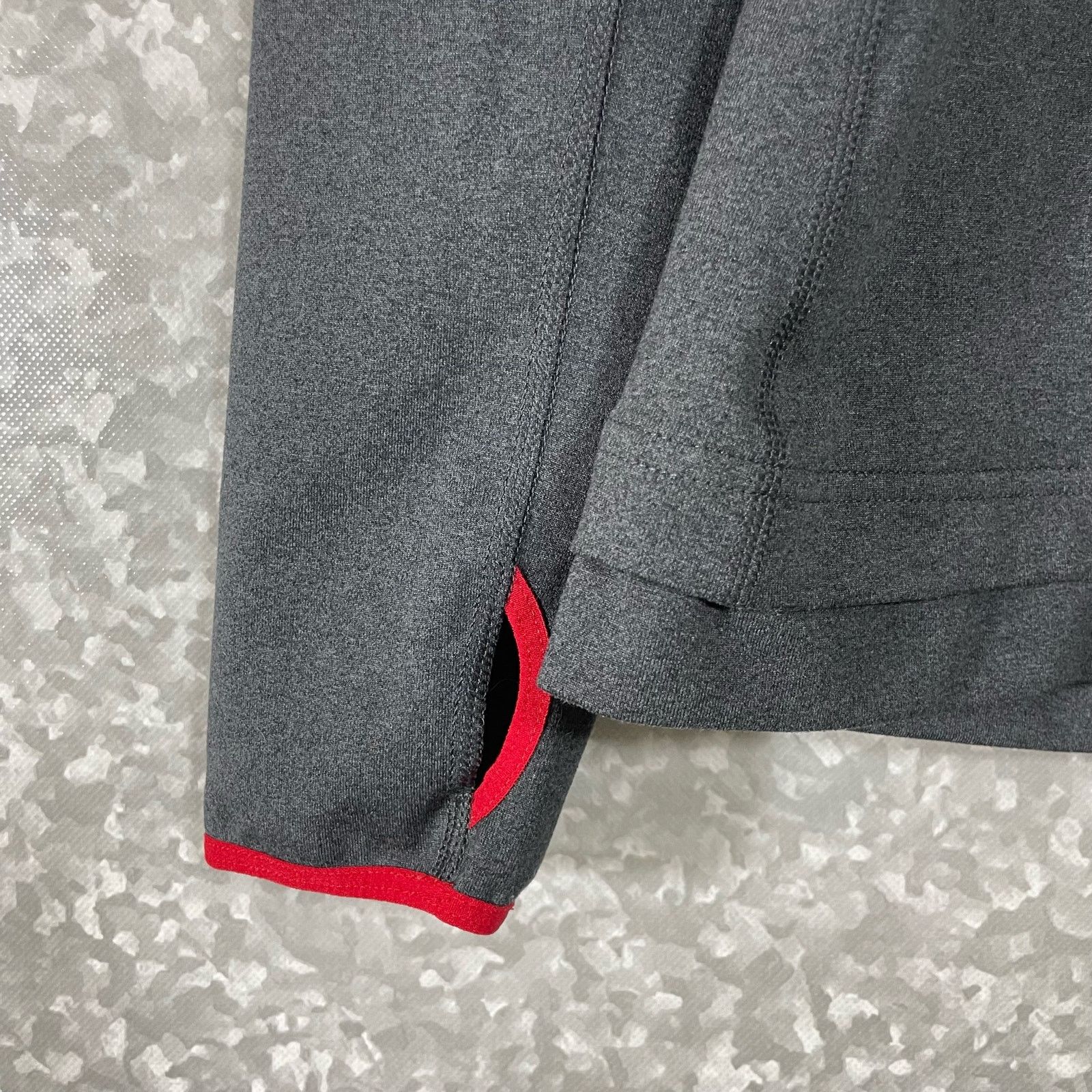 Ccm CCM Red & Gray Color Block Activewear 1/4 Zip Jacket - Small Size S / US 4 / IT 40 - 3 Thumbnail