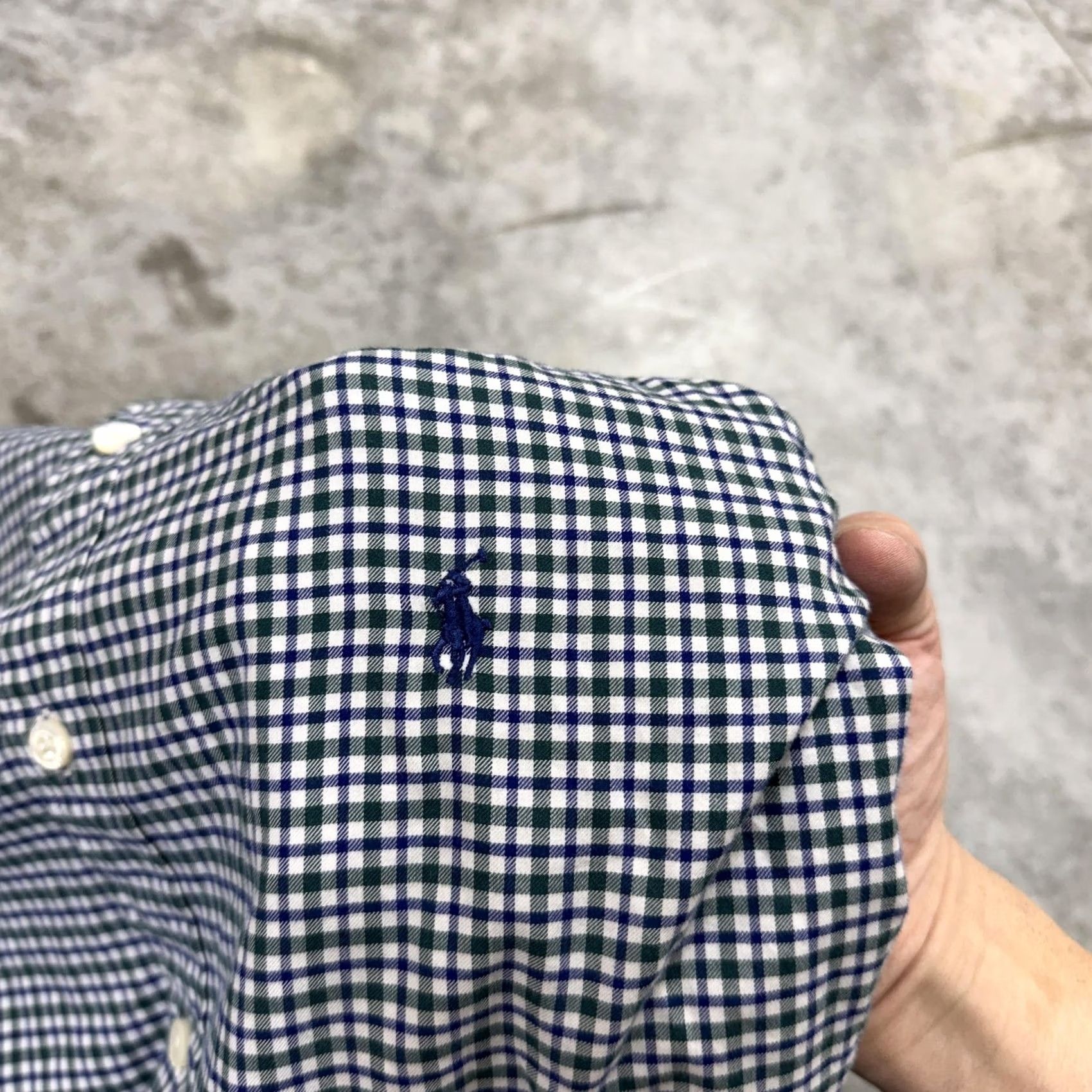 Polo Ralph Lauren Polo Ralph Lauren Shirt Mens XL Blue Green Slim Fit Gingham Check Long Sleeve Button-Up Size US XL / EU 56 / 4 - 4 Thumbnail