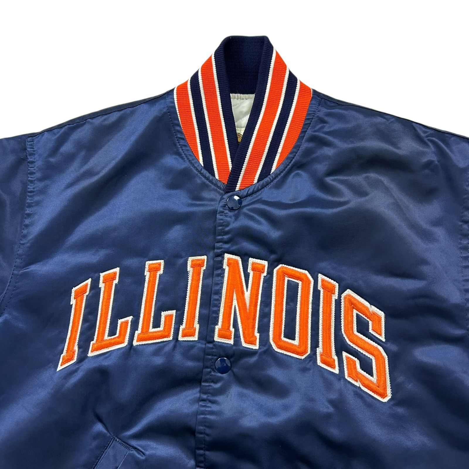 NCAA VTG 90s ILLINOIS FIGHTING ILLINI STARTER SATIN JACKET Size US M / EU 48-50 / 2 - 2 Thumbnail