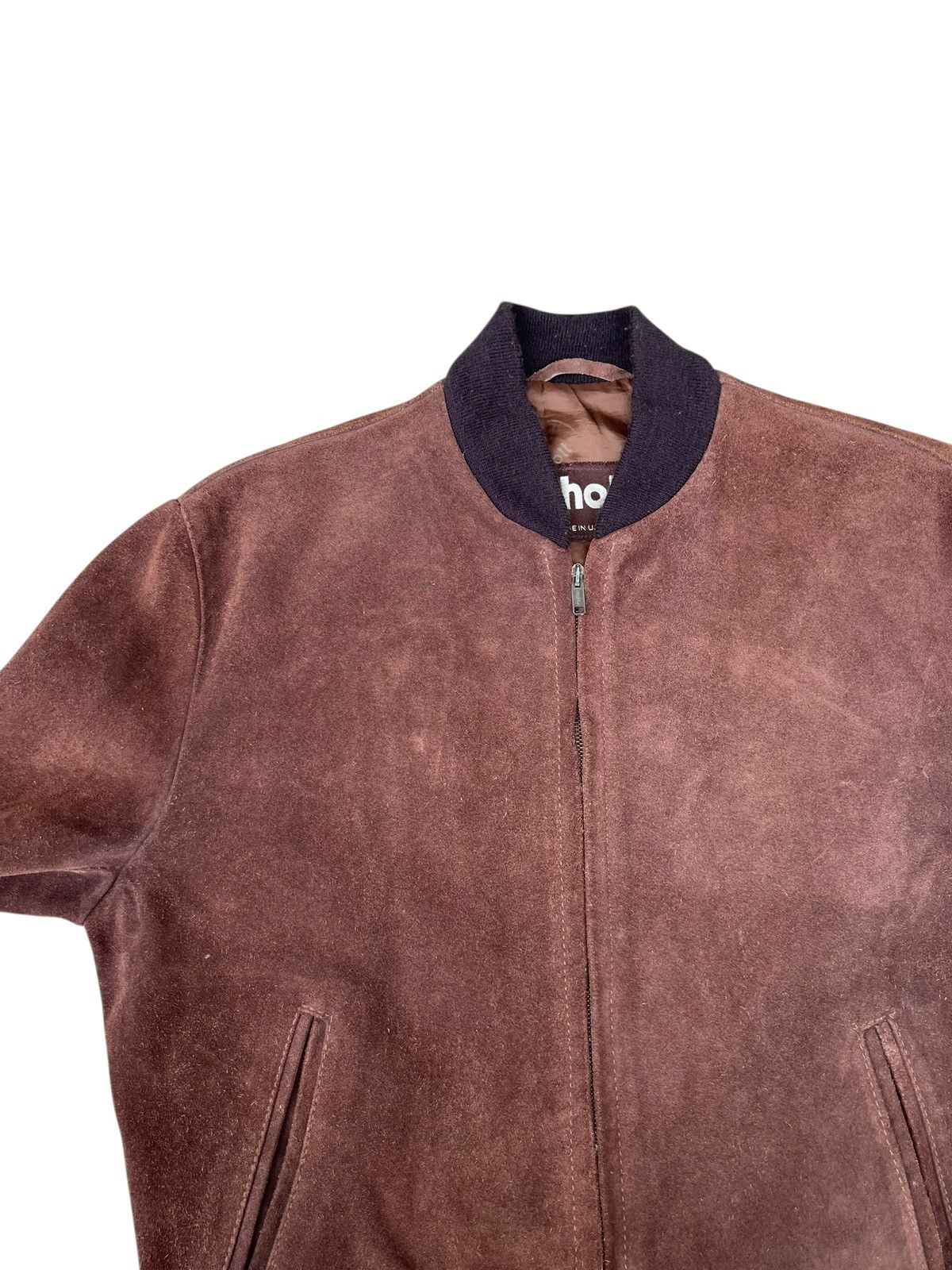 Schott 80s Schott Brown Suede Leather Bomber Jacket Size US L / EU 52-54 / 3 - 6 Thumbnail
