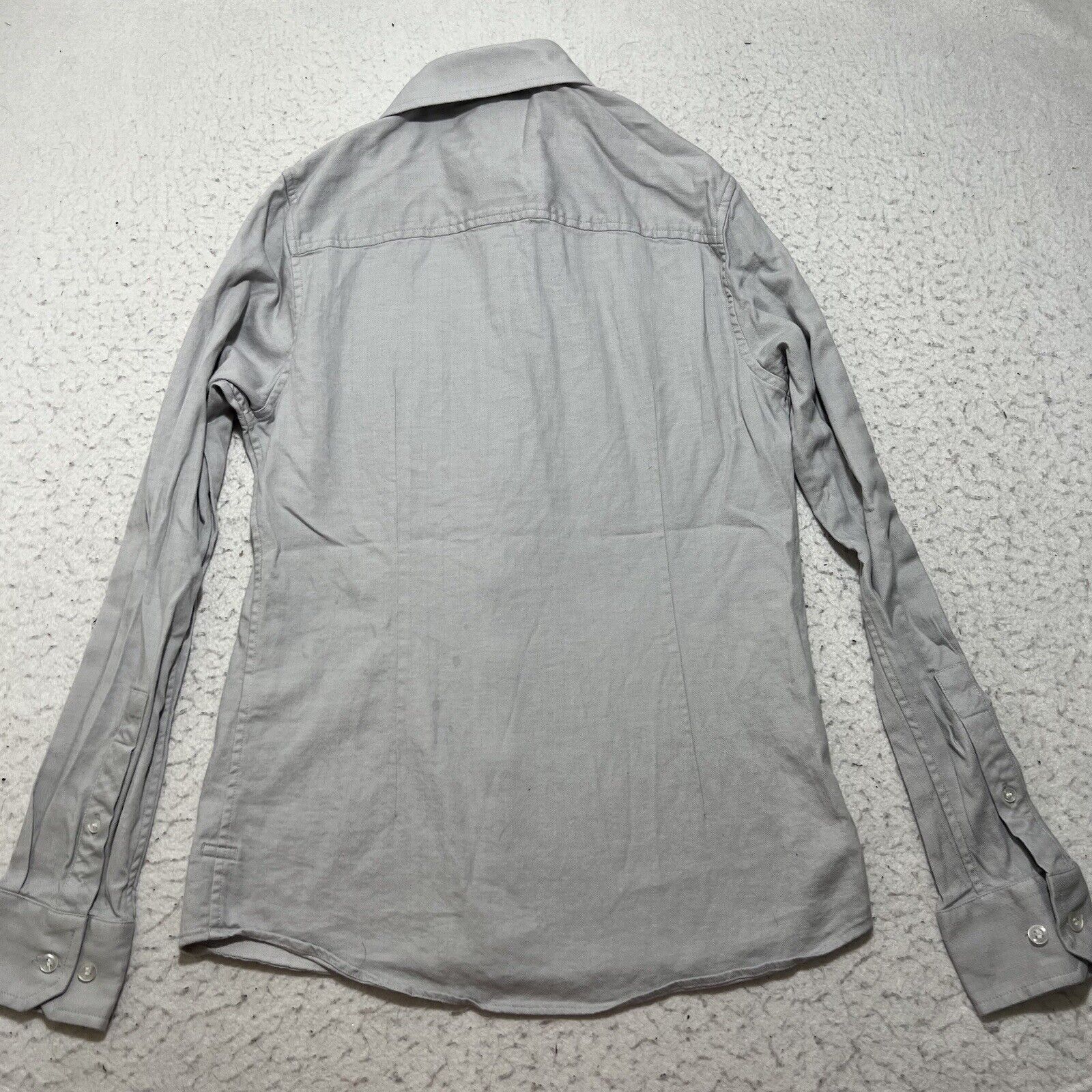 Other Acumen Small Button Down Light Gray Long Sleeve Dress Shirt Size US S / EU 44-46 / 1 - 10 Thumbnail