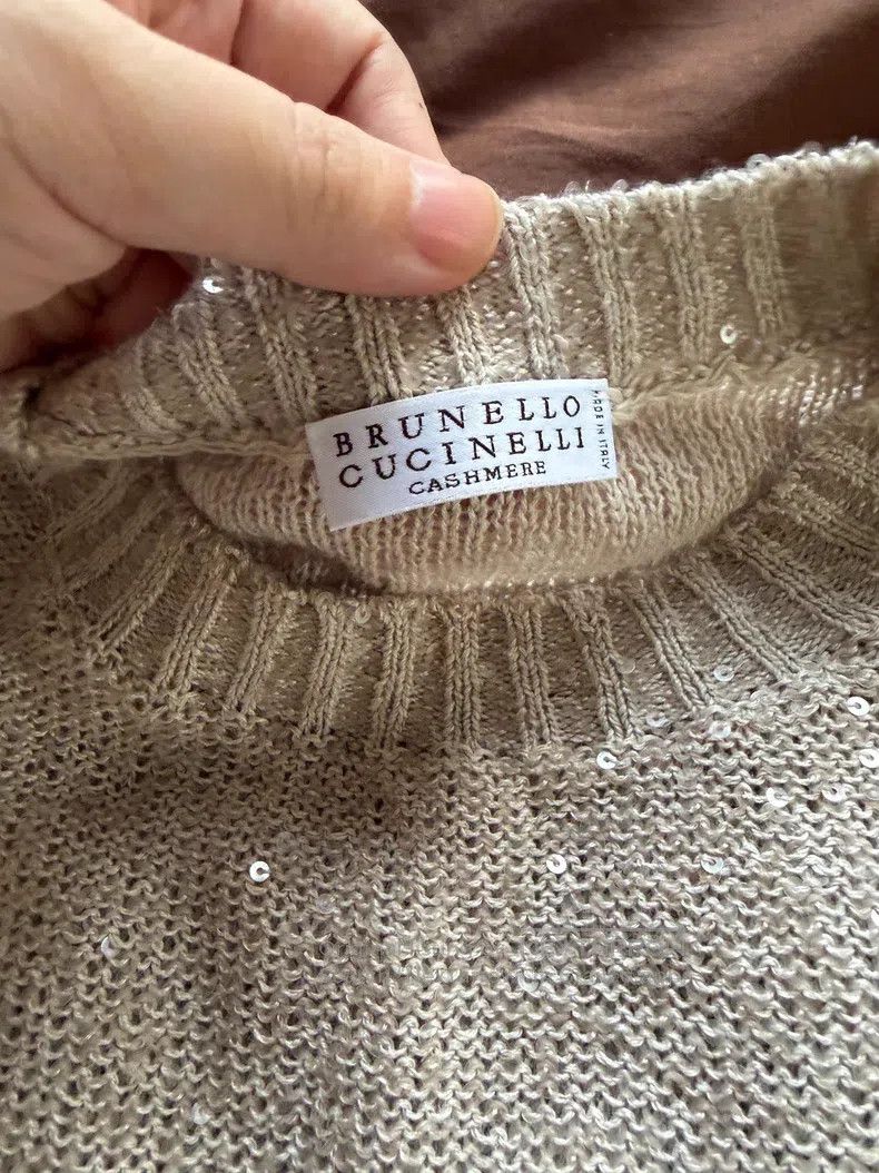 Brunello Cucinelli Brunello Cucinelli All Sequin Linen + Cashmere + Silk Knit Size M / US 6-8 / IT 42-44 - 5 Thumbnail