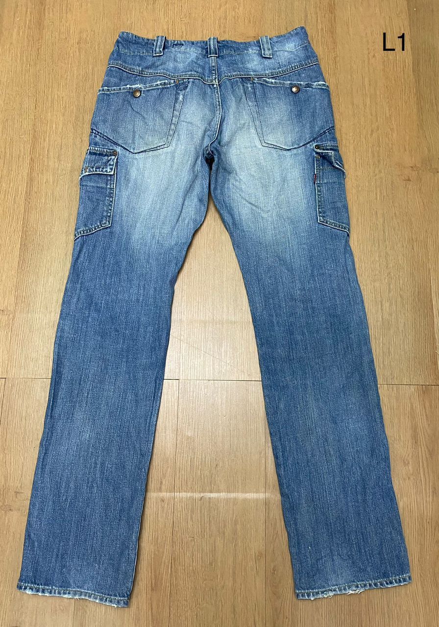 Japanese Brand 💥 Need Gone💥 Bartack Work Clothing Dept Distressed Jeans Size US 31 - 3 Thumbnail