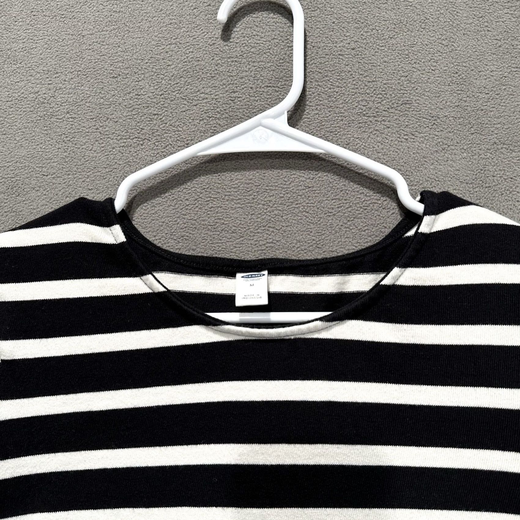 Old Navy Old Navy T-Shirt Dress Womens Medium Black White Striped Long Sleeve Size M / US 6-8 / IT 42-44 - 5 Thumbnail
