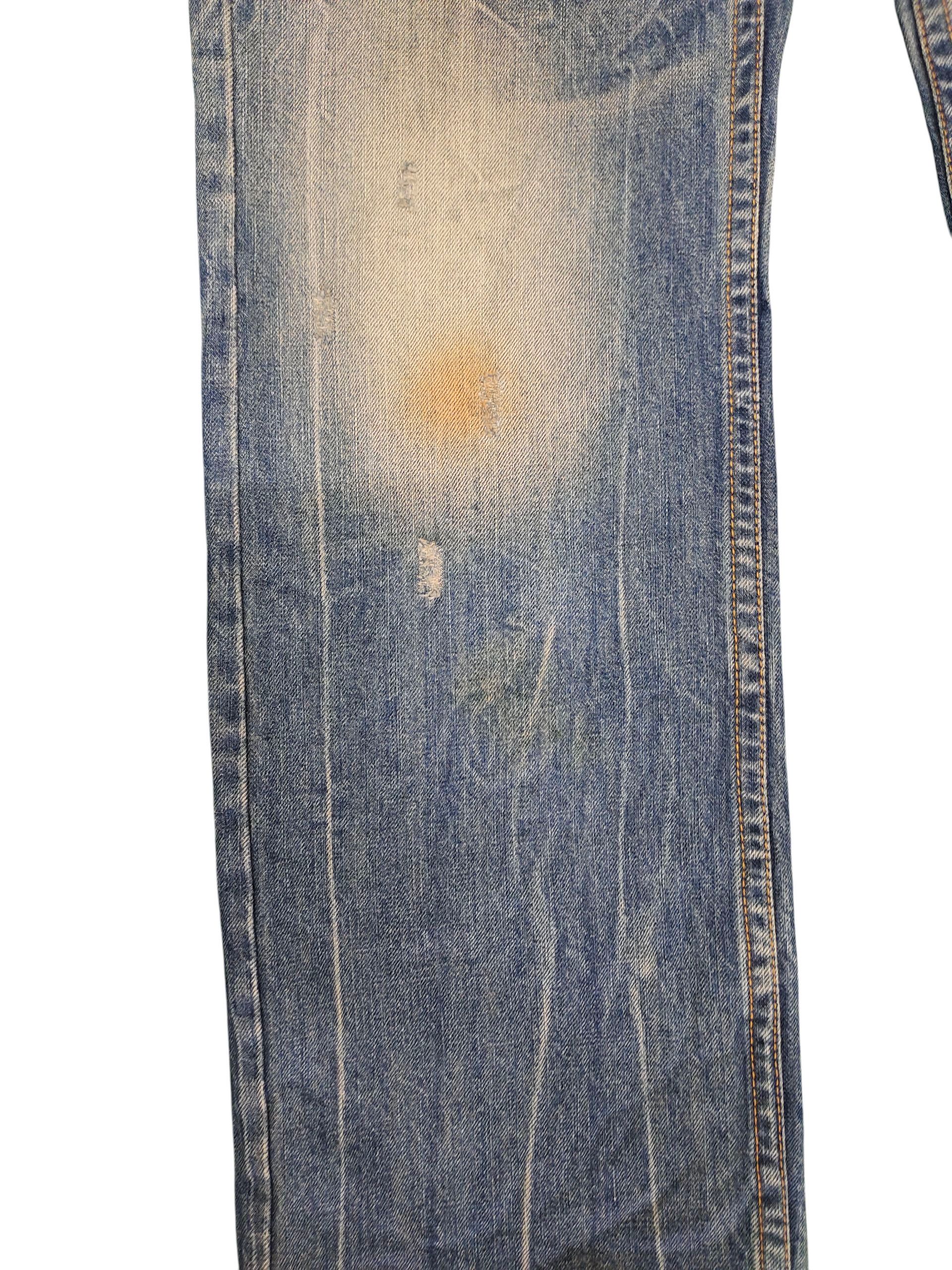 Tornado Mart Japanese Brand Cotton Farm Jeans - Clawmark Distress Rusty Size US 33 - 4 Thumbnail