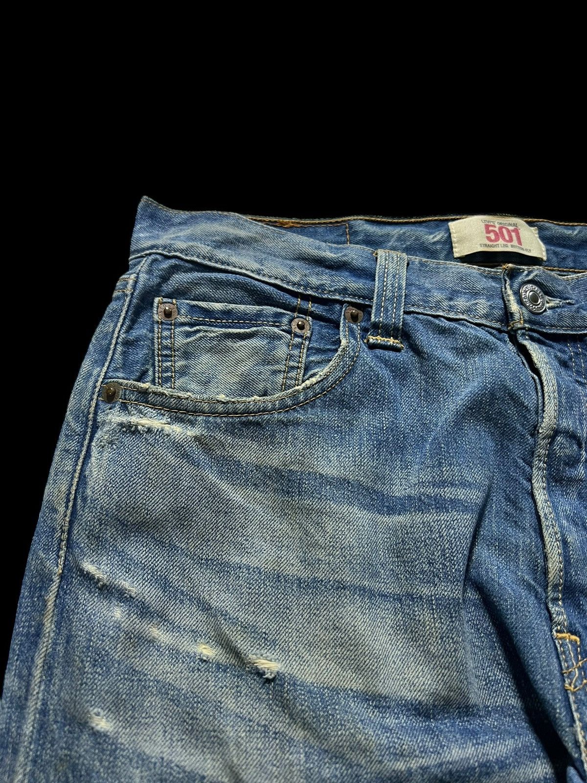 Levi's × Levi's Vintage Clothing 💥Rare💥Vintage 90’Levis 501 Kurt Corbain Distressed Jeans Size US 30 / EU 46 - 6 Thumbnail