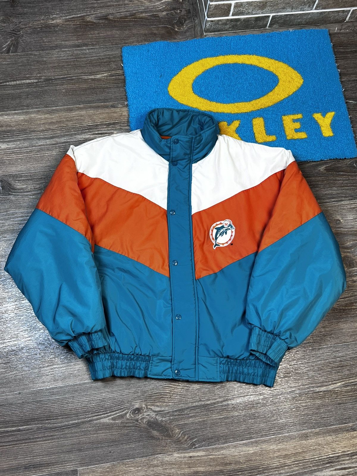 Logo 7 × NFL × Vintage Vintage 90’s 7 Logo Miami Dolphins NFL Tricolour Jacket Size US L / EU 52-54 / 3 - 6 Thumbnail