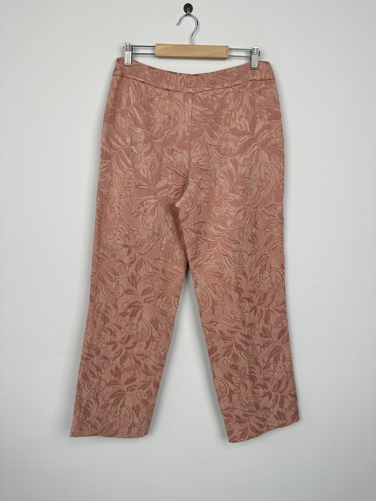 Blumarine BLUMARINE Wool Silk Floral Jacquard Pink Pants size 46 Size 32" / US 10 / IT 46 - 2 Thumbnail