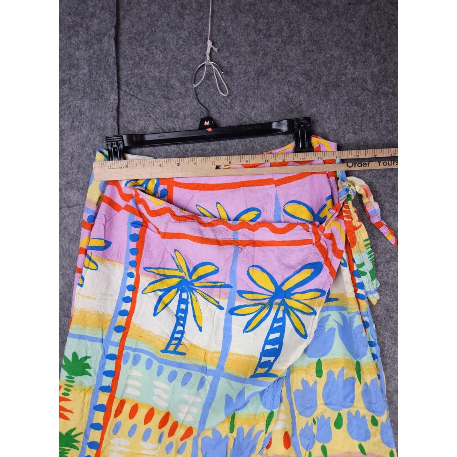 Jams World Jams World Maxi Skirt Women's L Long Floral Abstract Tie Multicolor Rayon Casual Summer Spring Tie Closure Machine Washable Womens Regular Skirt Size 36" / US 14 / IT 50 - 5 Thumbnail
