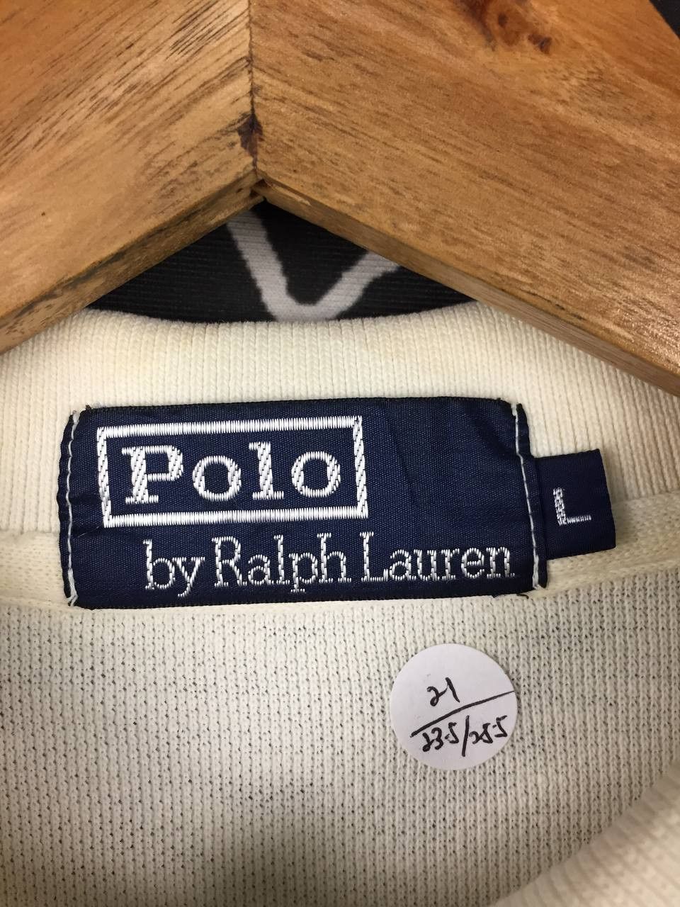 Polo Ralph Lauren Vtg Polo Ralph Lauren Small Logo Cream Pique Polo Shirt Size US L / EU 52-54 / 3 - 9 Thumbnail