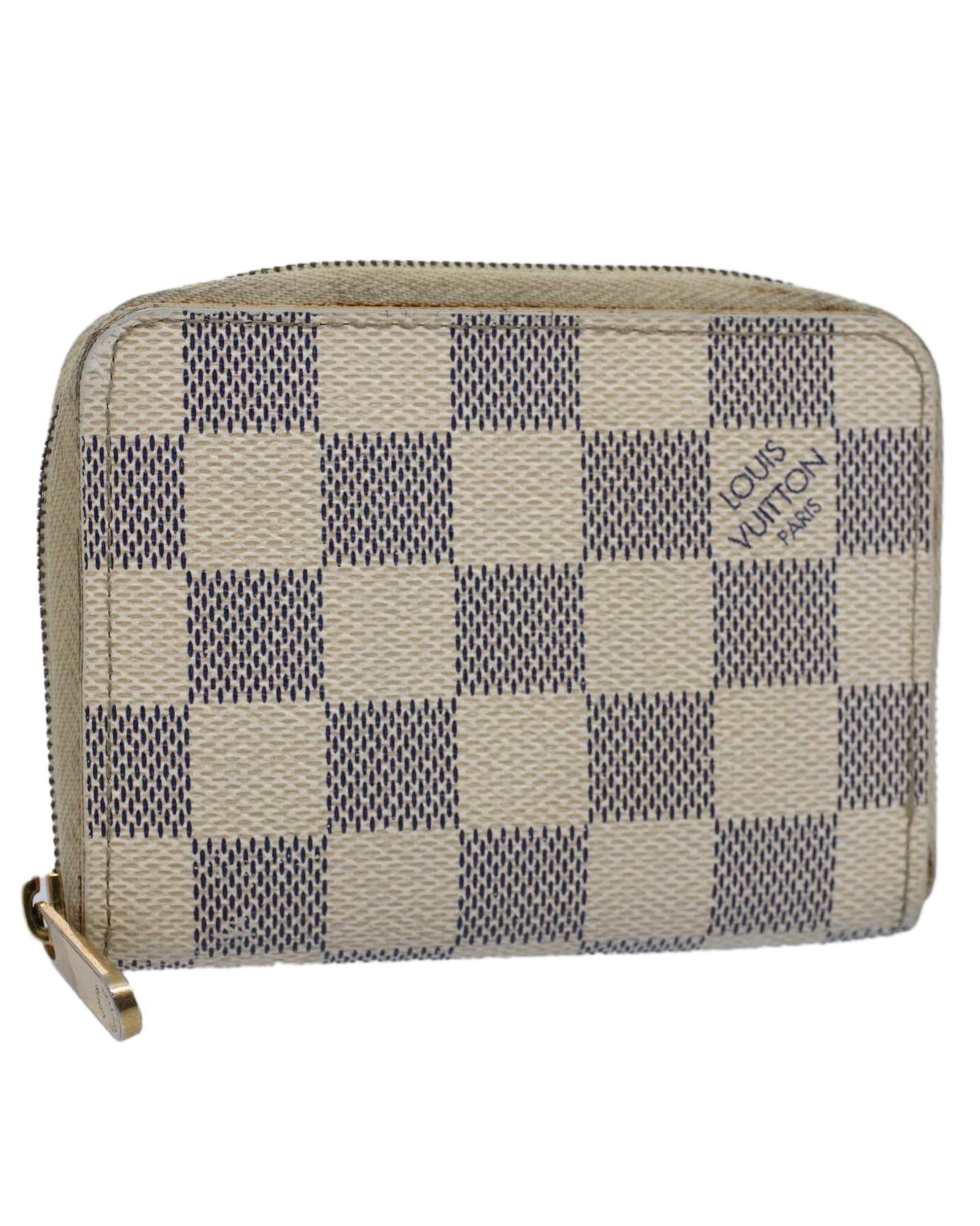 image of Louis Vuitton Authentic Damier Azur Zippy Coin Purse, Women's