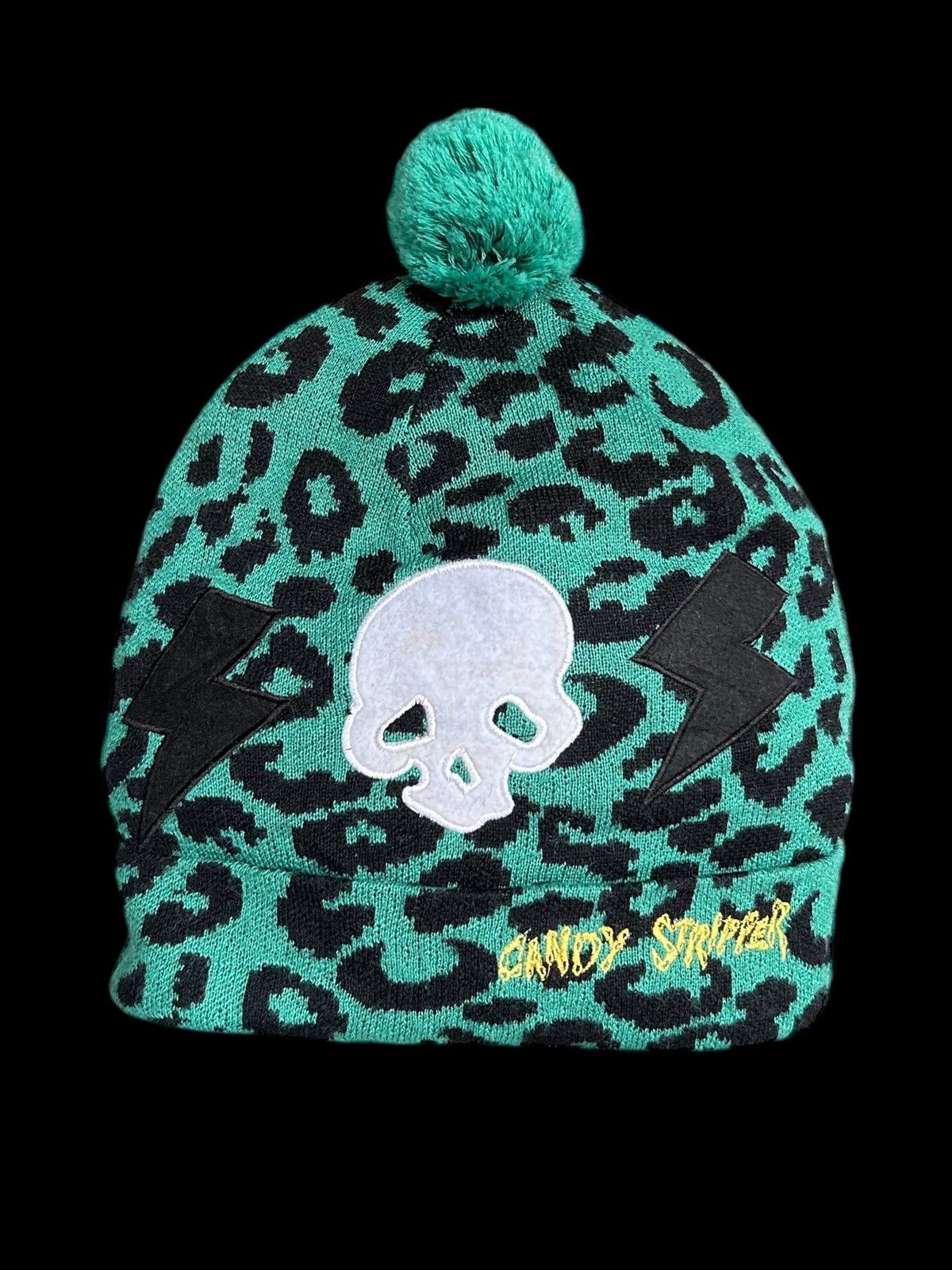 Japanese Brand × Kapital × Vintage Skull Leopard Vtg Candy Stripper Japanese Brand Rare Beanie🎌 Size ONE SIZE - 1 Thumbnail