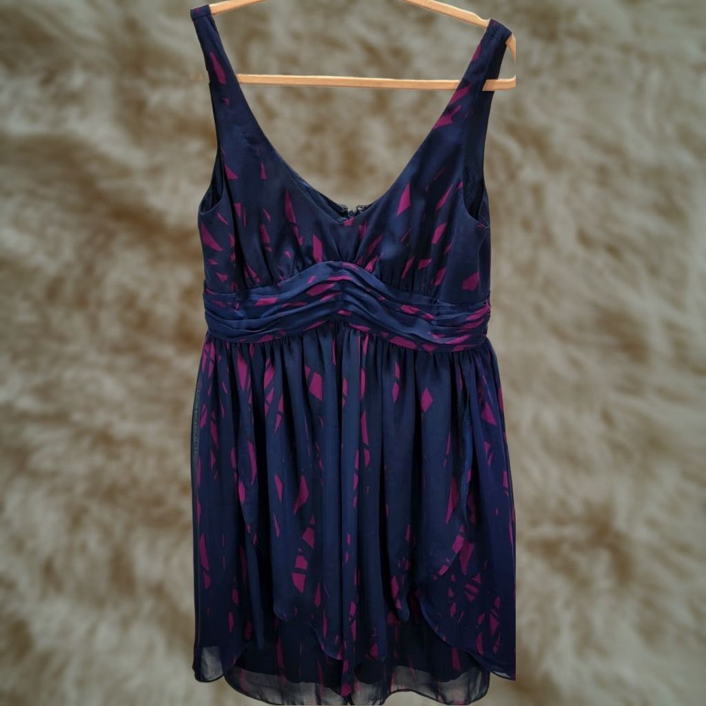 BCBGeneration BCBGeneration Empire Waist Mini Tank Dress Sz 12 Blue Print Lined Back Zip Dress Women 12 Blue Print Mini Tank Back Zip Size XL / US 12-14 / IT 48-50 - 1 Thumbnail