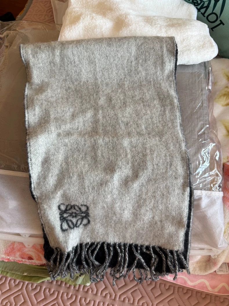 Loewe LOEWE Gray and white double-sided scarf Size ONE SIZE - 5 Thumbnail