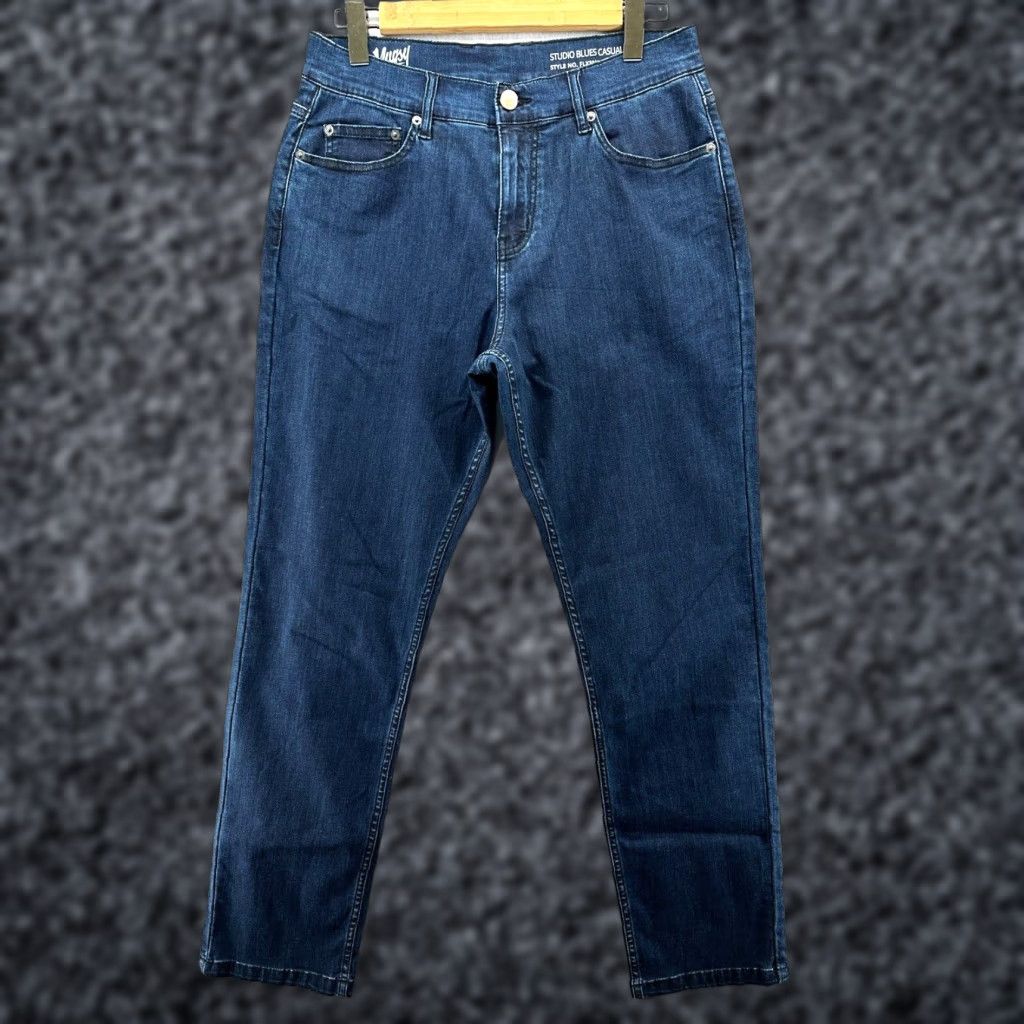 Vintage Mugsy Jeans Studio Blues Mens 31x32 Straight Stretch Denim 5-Pocket Zip Closure Regular Rise blue Size US 31 - 1 Thumbnail