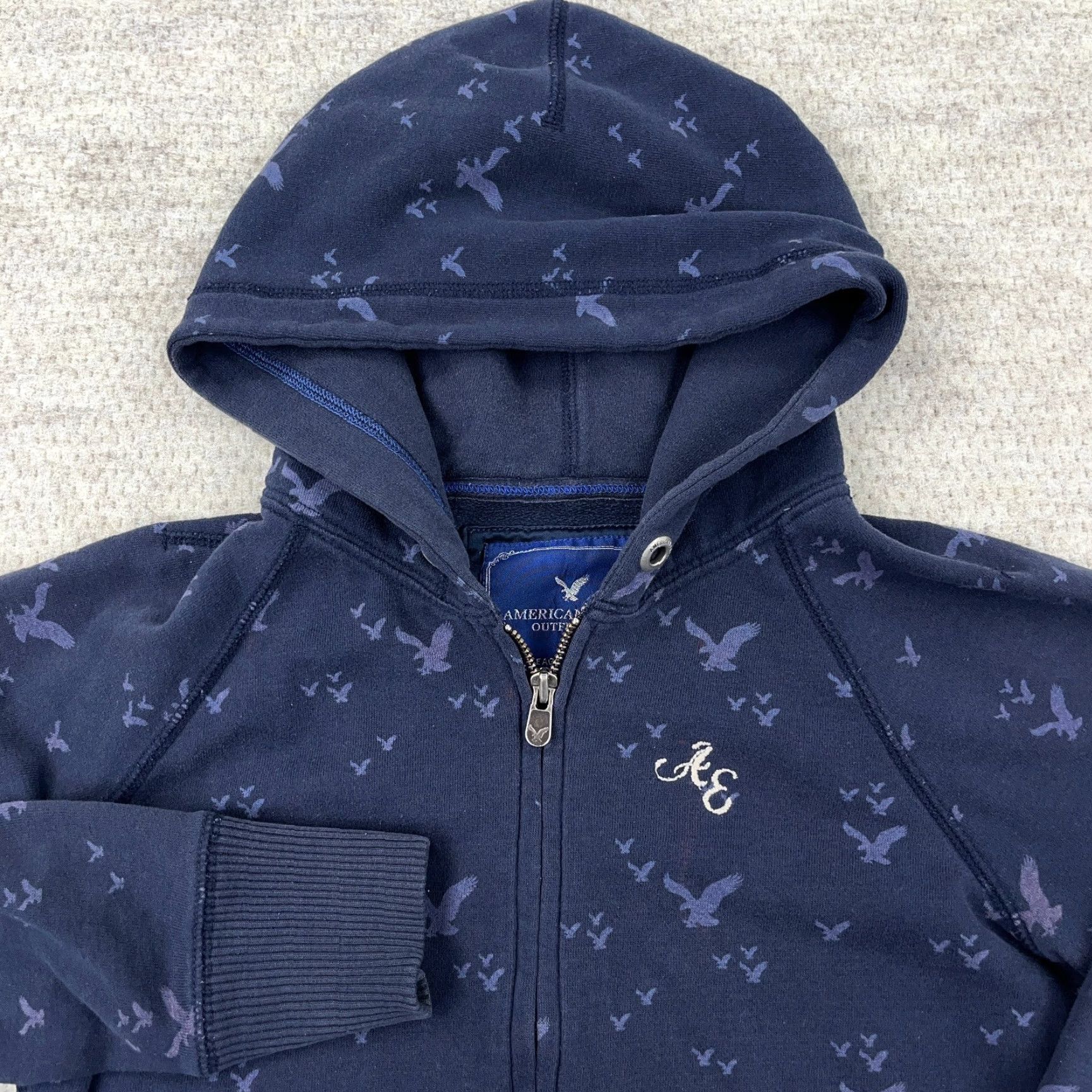 American Eagle Outfitters Vintage American Eagle Outfitters Hoodie Women S Blue Full Zip Jacket AOP Faded Size S / US 4 / IT 40 - 2 Thumbnail
