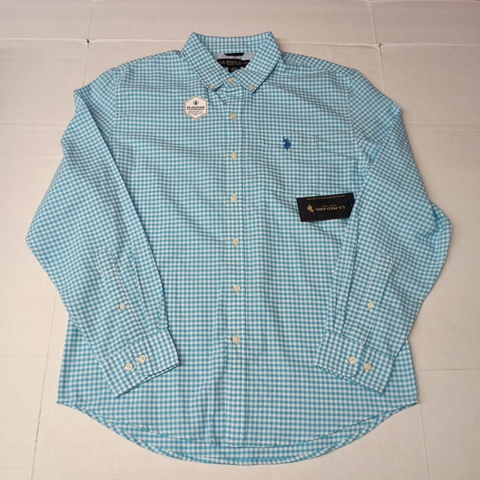 U.S. Polo Assn. U.S. Polo Assn. Button Woven Shirt Men's L Blue White Check Size US L / EU 52-54 / 3 - 1 Thumbnail